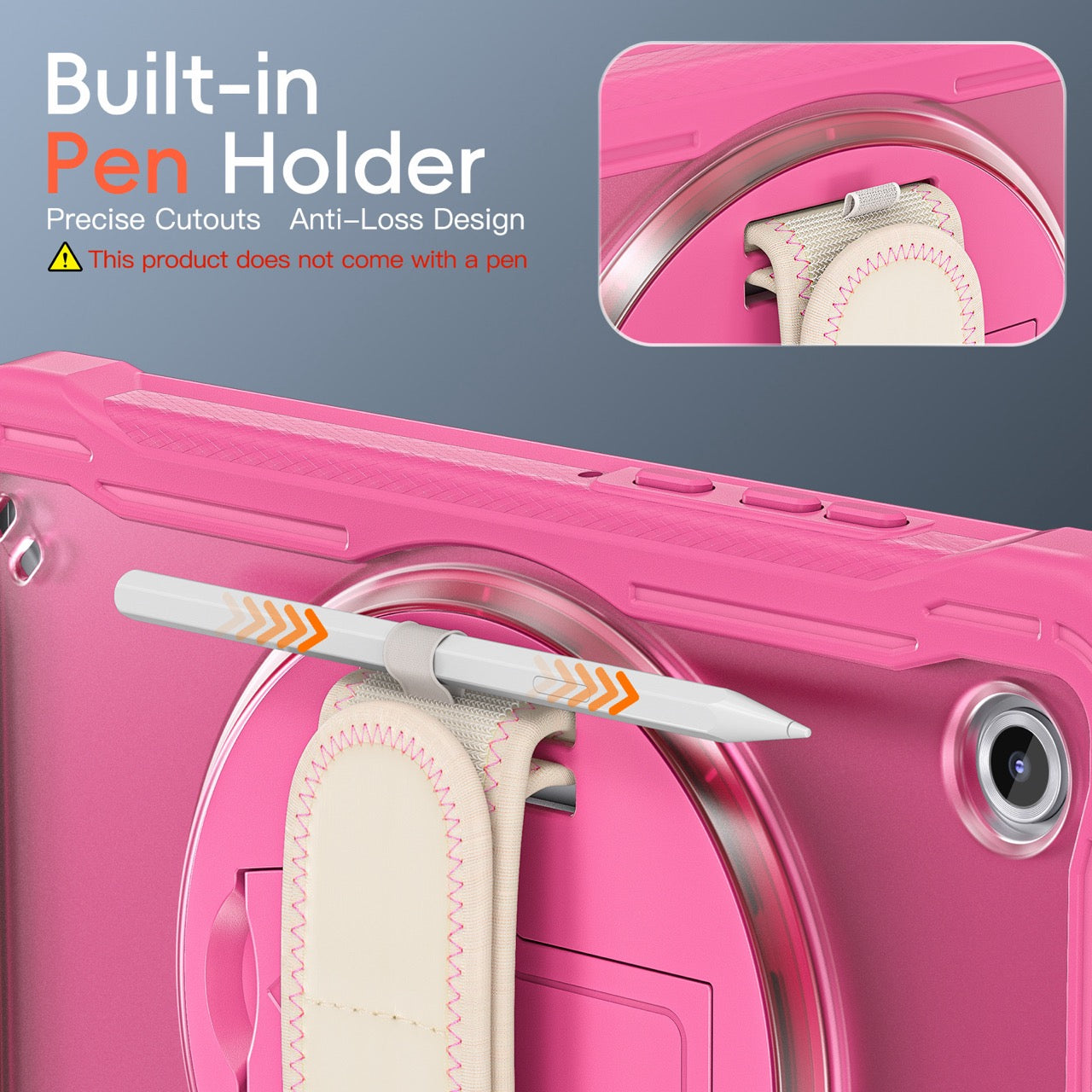 Samsung Tab A11 Rugged Case - 360° Stand, Hand & Shoulder Strap - Shockproof - Rose