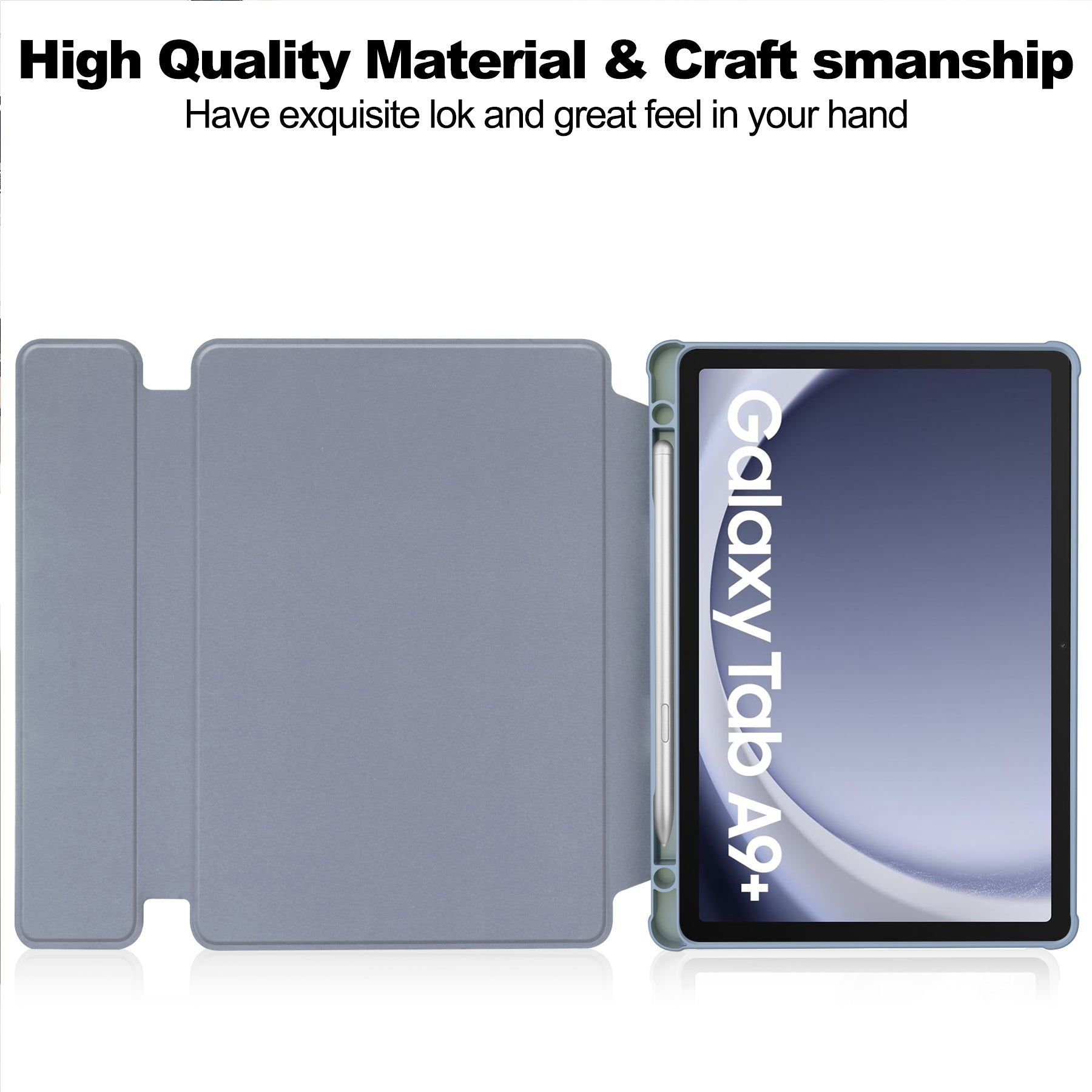 360° Rotating Keyboard Case for Samsung Galaxy Tab A9+/A11+ – Detachable Keyboard with Pencil Holder [Lavender]