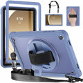Samsung Tab A9+ A9 Plus Rugged Case - 360° Stand, Hand & Shoulder Strap - Shockproof - Lavender - Lavender