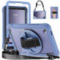 Samsung Tab A9 Rugged Case - 360° Stand, Hand & Shoulder Strap - Shockproof - Lavender - Lavender