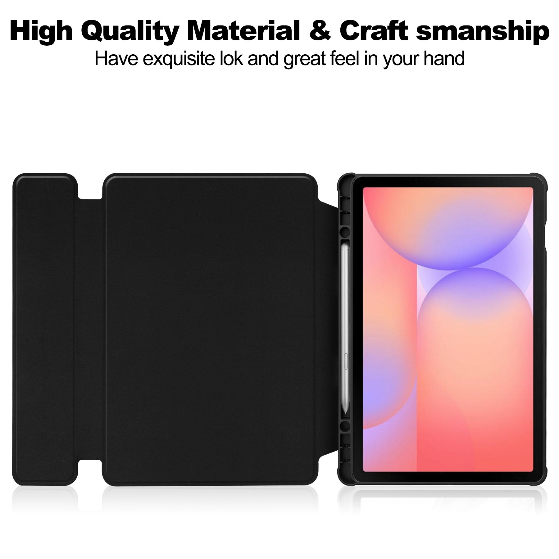 360° Rotating Keyboard Case for Samsung Galaxy Tab S10Lite/S10FE/S9FE/S9 – Detachable Keyboard with Pencil Holder [Black]