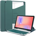 360° Rotating Keyboard Case for Samsung Galaxy Tab S10Lite/S10FE/S9FE/S9 – Detachable Keyboard with Pencil Holder [Teal] - Teal