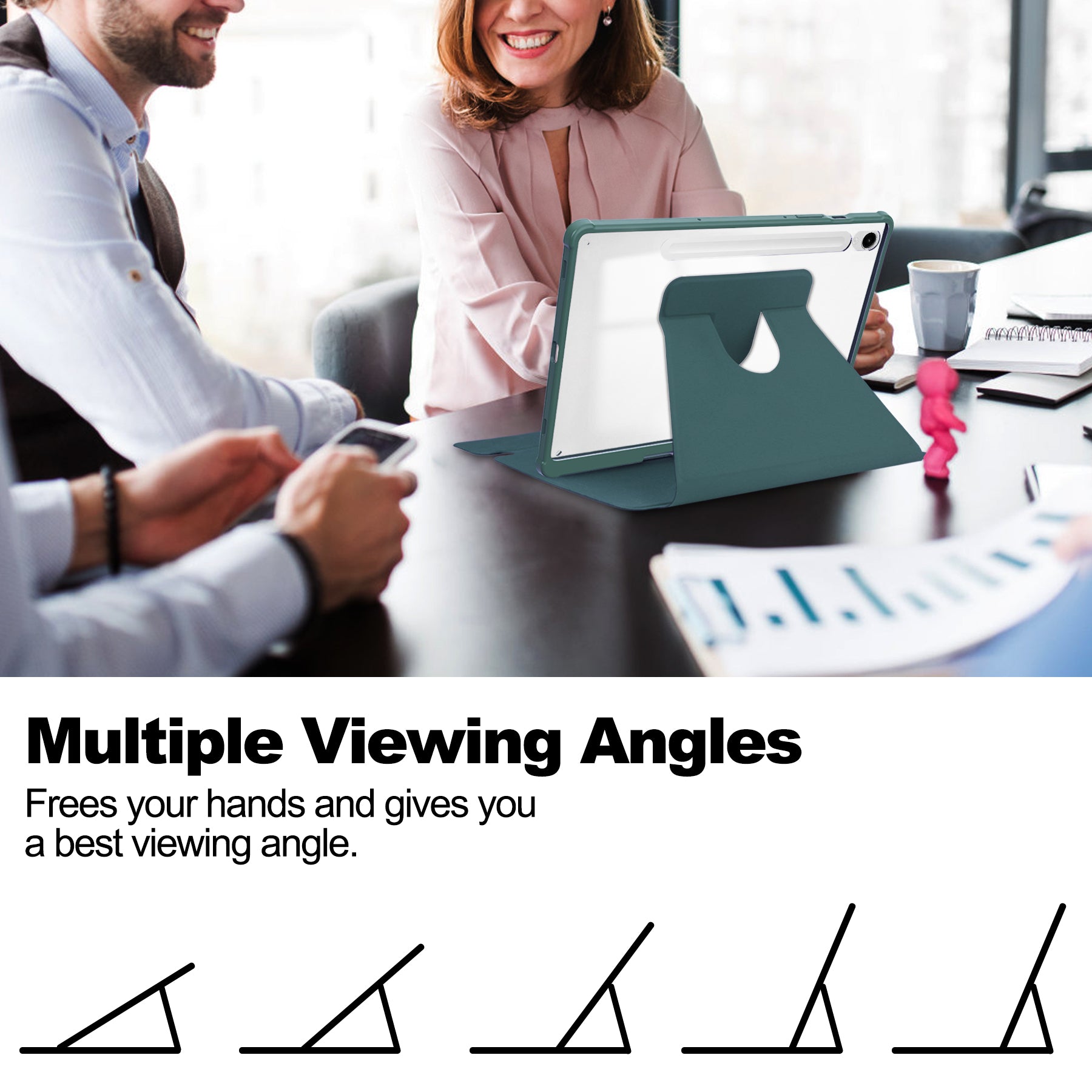 360° Rotating Keyboard Case for Samsung Galaxy Tab S10Lite/S10FE/S9FE/S9 – Detachable Keyboard with Pencil Holder [Teal]