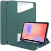 Rotating Acrylic Back PU Leather Case for Samsung Galaxy Tab S10Lite/S10FE/S9FE/S9 with Pencil Holder [Teal] - Teal
