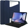 360° Rotating Keyboard Case for Samsung Galaxy Tab S10+/S9+/S9FE+/S8+ – Detachable Keyboard with Pencil Holder [Navy] - Navy