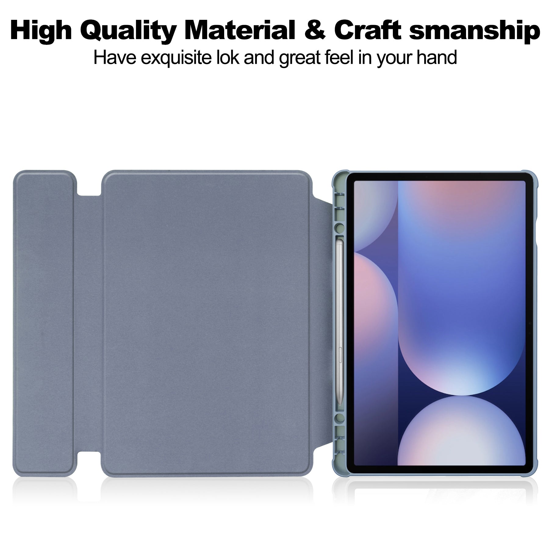 Rotating Acrylic Back PU Leather Case for Samsung Galaxy Tab S10+/S9+/S9FE+/S8+ with Pencil Holder [Lavender]