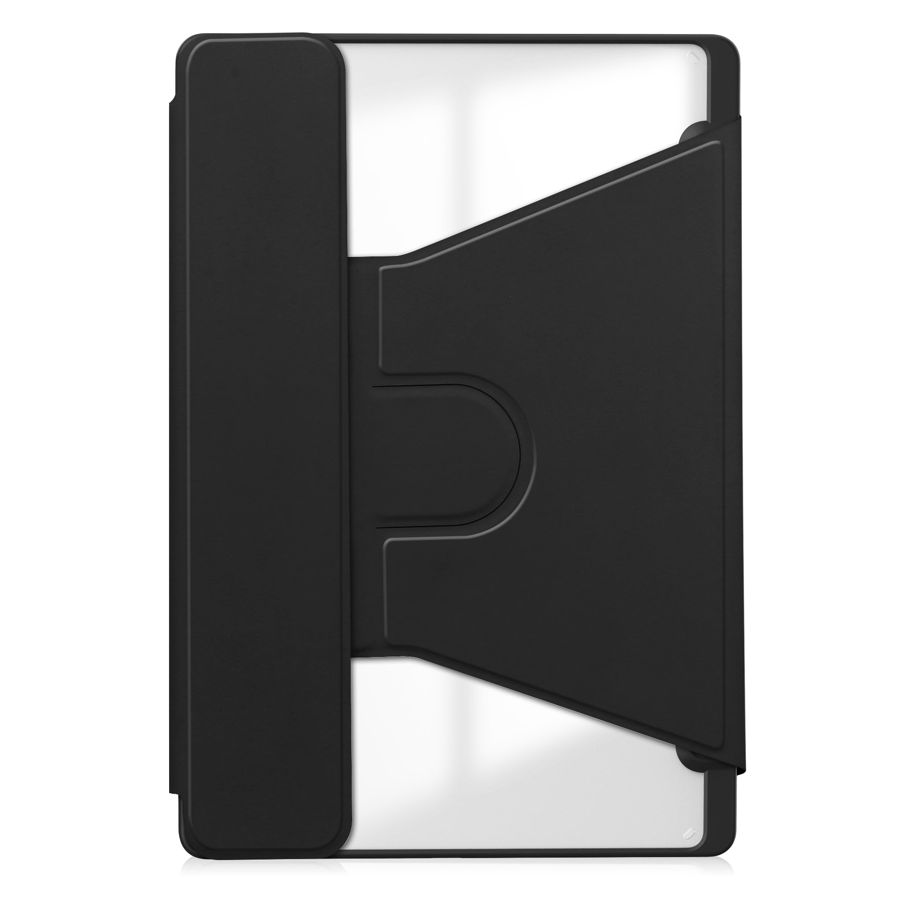 Rotating Acrylic Back PU Leather Case for Samsung Galaxy Tab S10Ultra/S9Ultra/S8Ultra with Pencil Holder [Black]