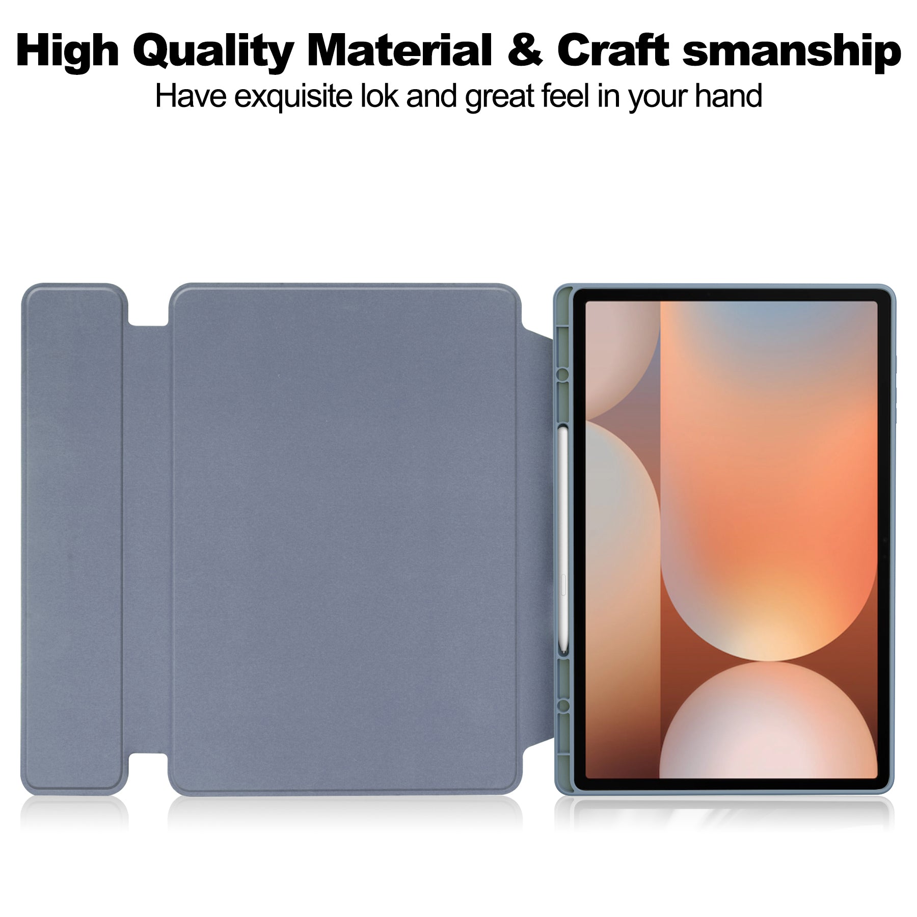 Rotating Acrylic Back PU Leather Case for Samsung Galaxy Tab S10Ultra/S9Ultra/S8Ultra with Pencil Holder [Lavender]