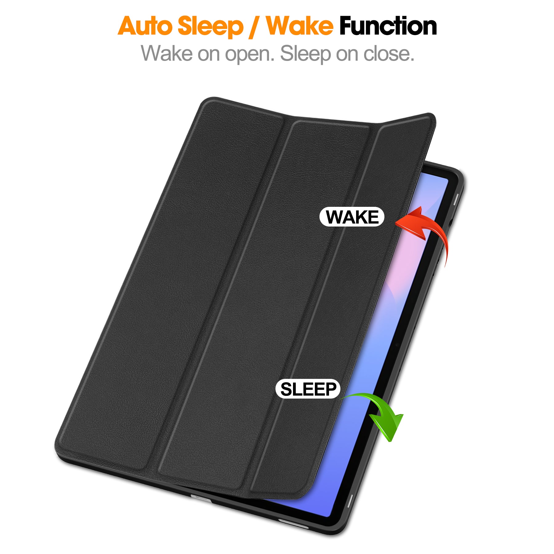 Samsung Tab S10FE Plus X620 Tri Fold Pen Holder Case [Black]