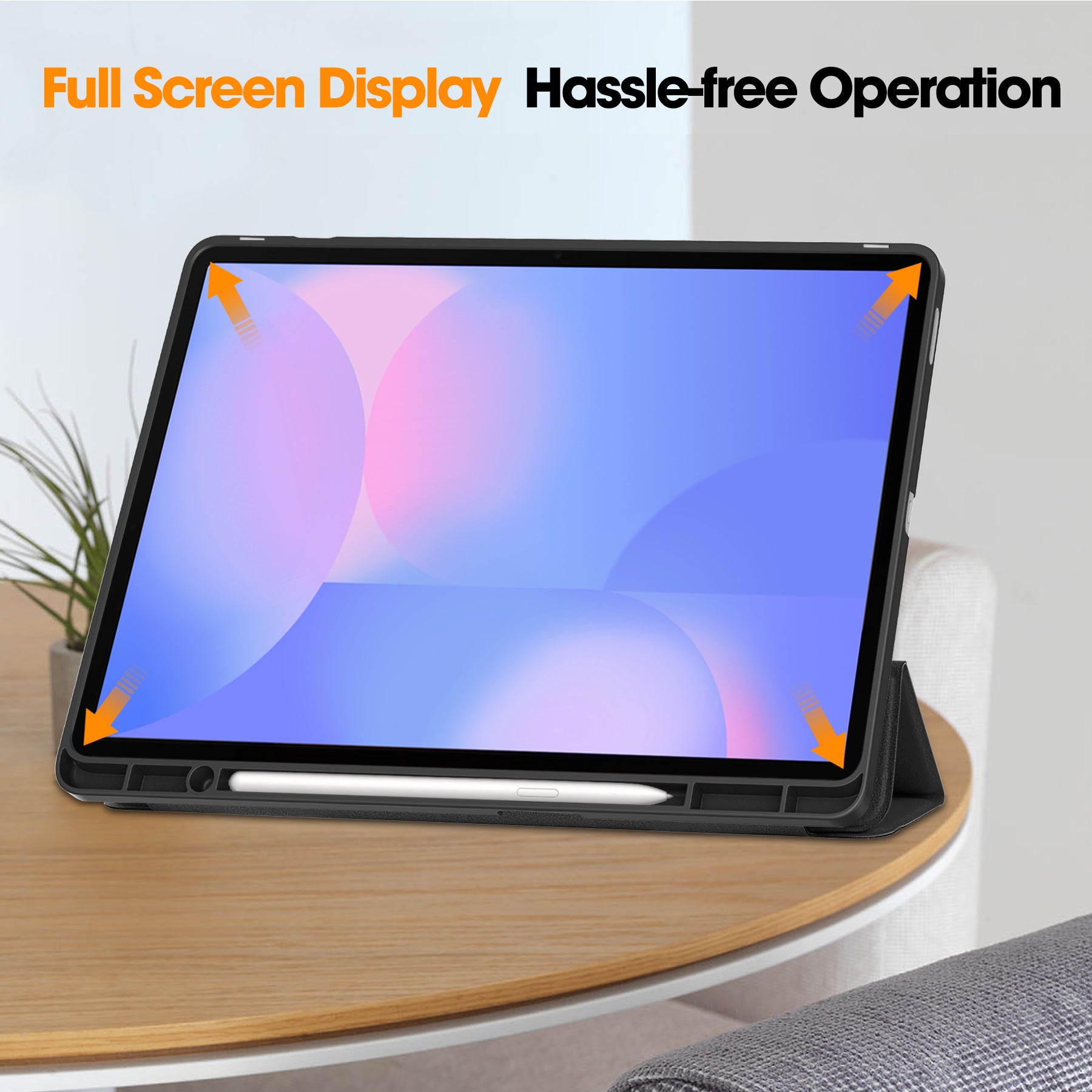Samsung Tab S10FE Plus X620 Tri Fold Pen Holder Case [Black]