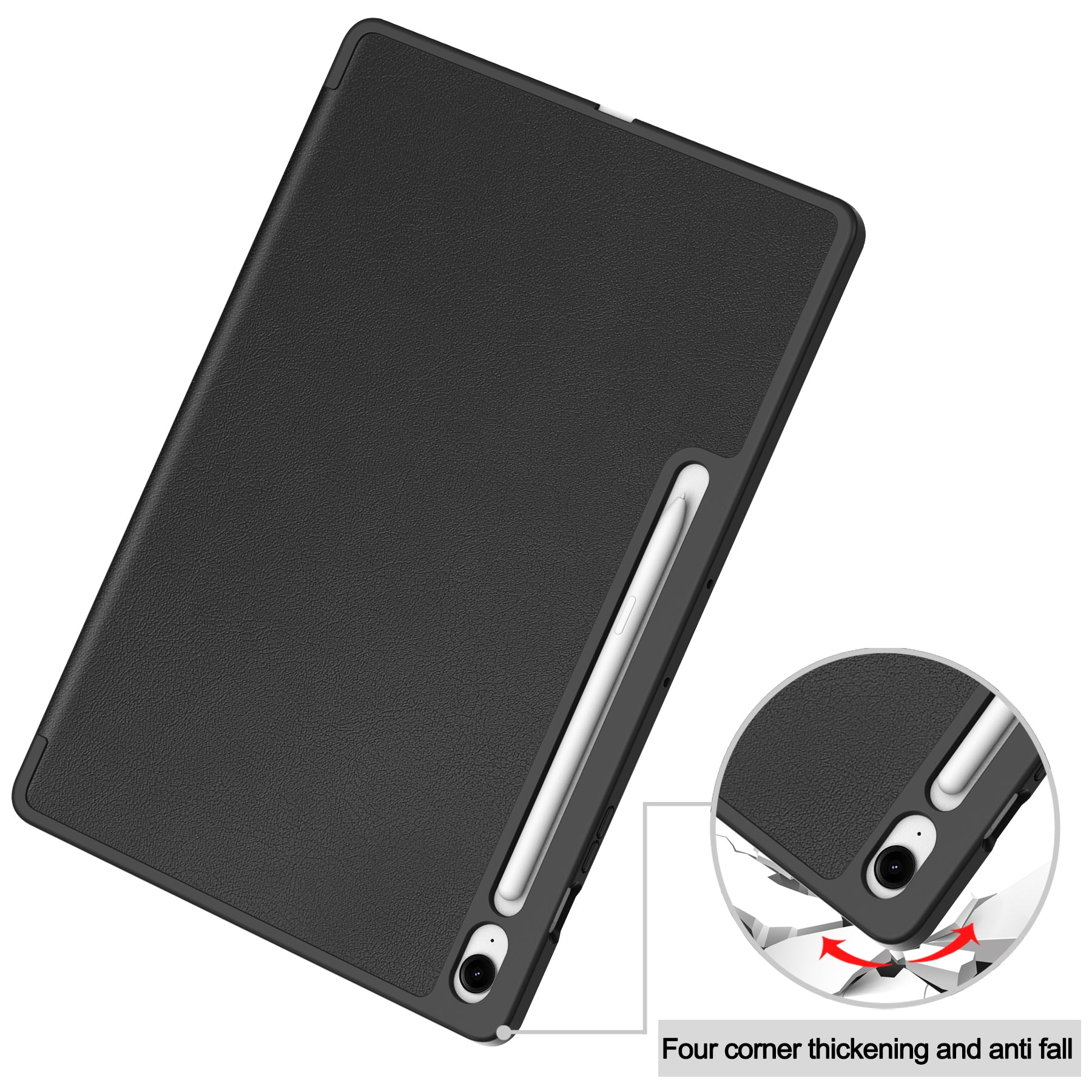 Samsung Tab S10FE Plus X620 Tri Fold Pen Holder Case [Black]