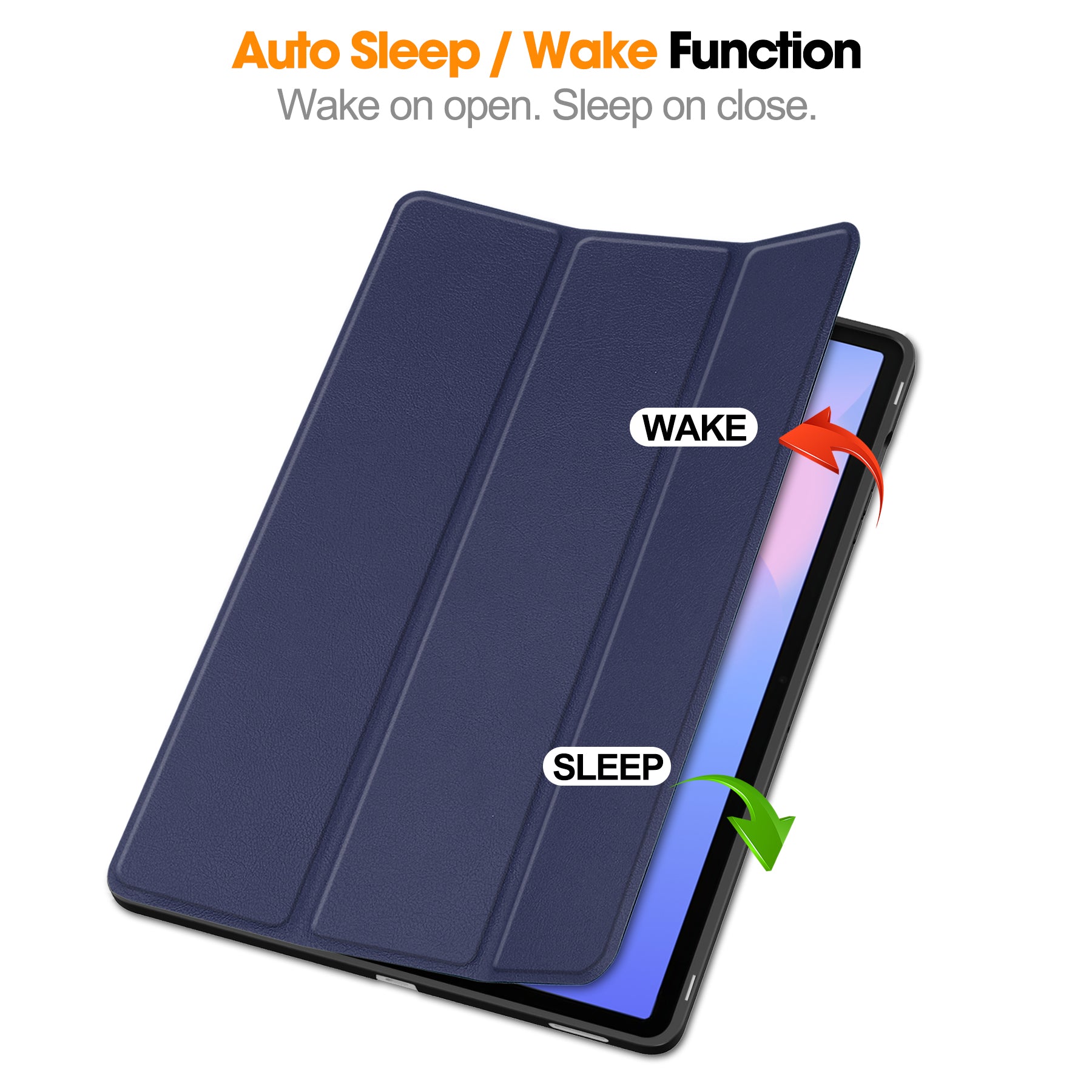 Samsung Tab S10FE Plus X620 Tri Fold Pen Holder Case [Navy]