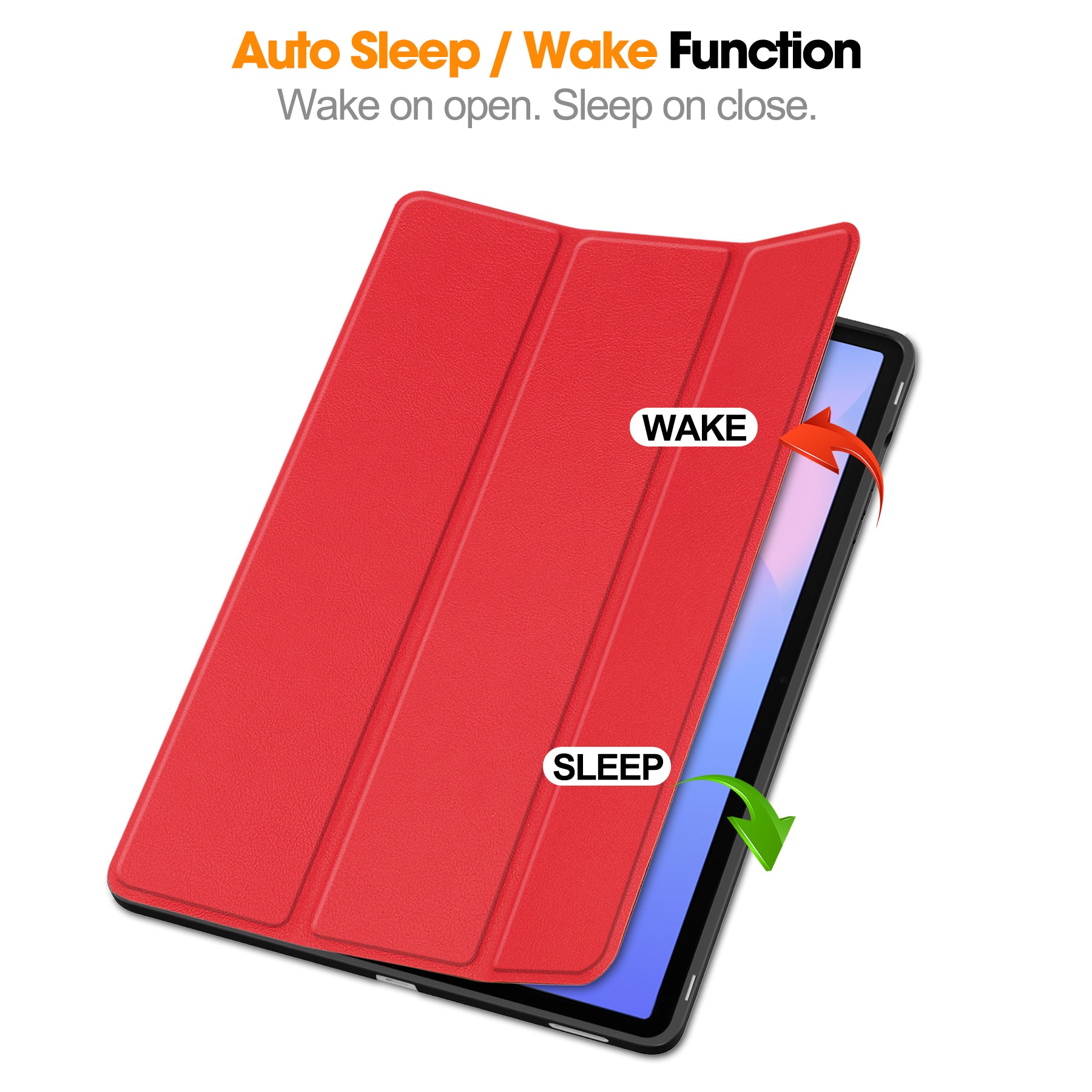 Samsung Tab S10FE Plus X620 Tri Fold Pen Holder Case [Red]