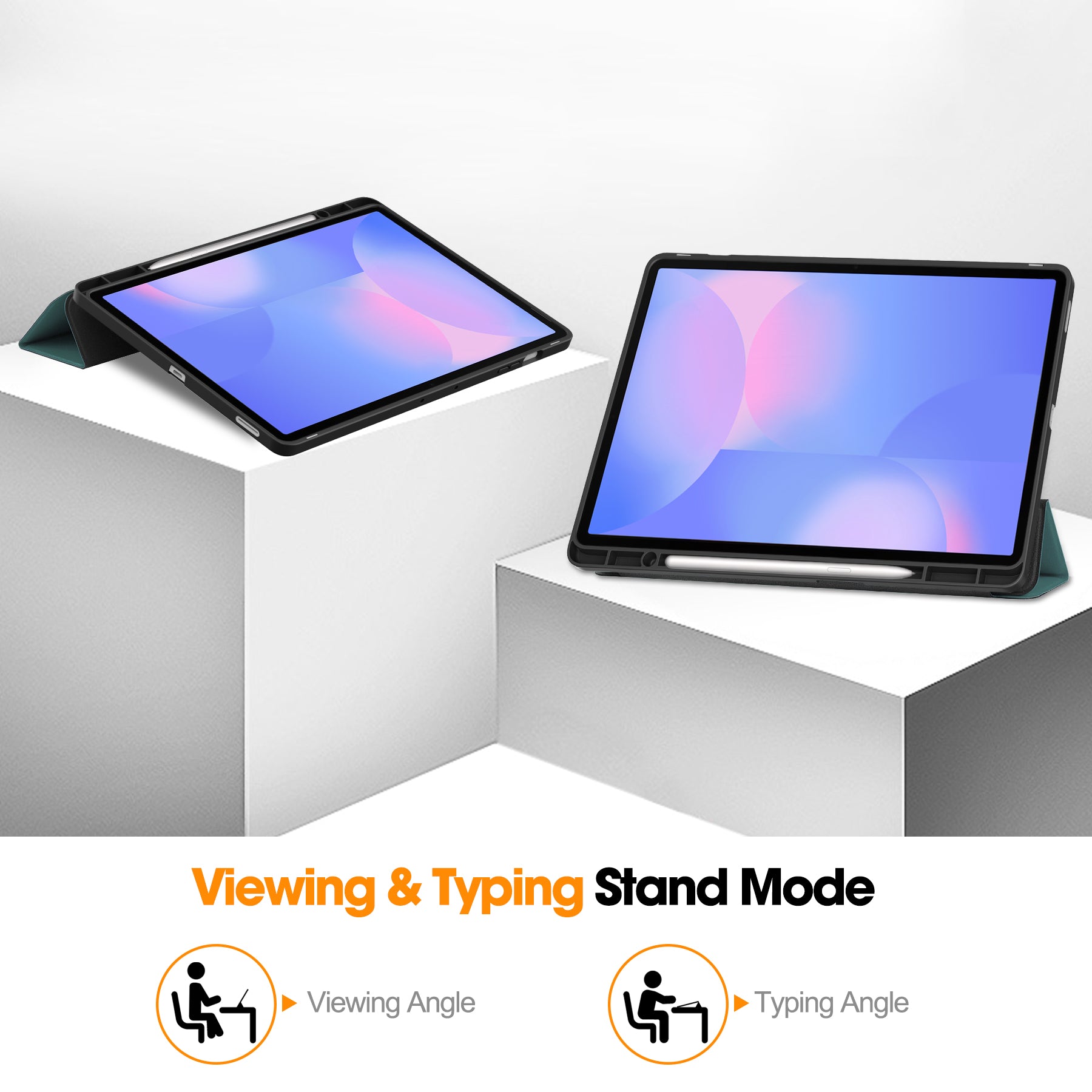 Samsung Tab S10FE Plus X620 Tri Fold Pen Holder Case [Teal]