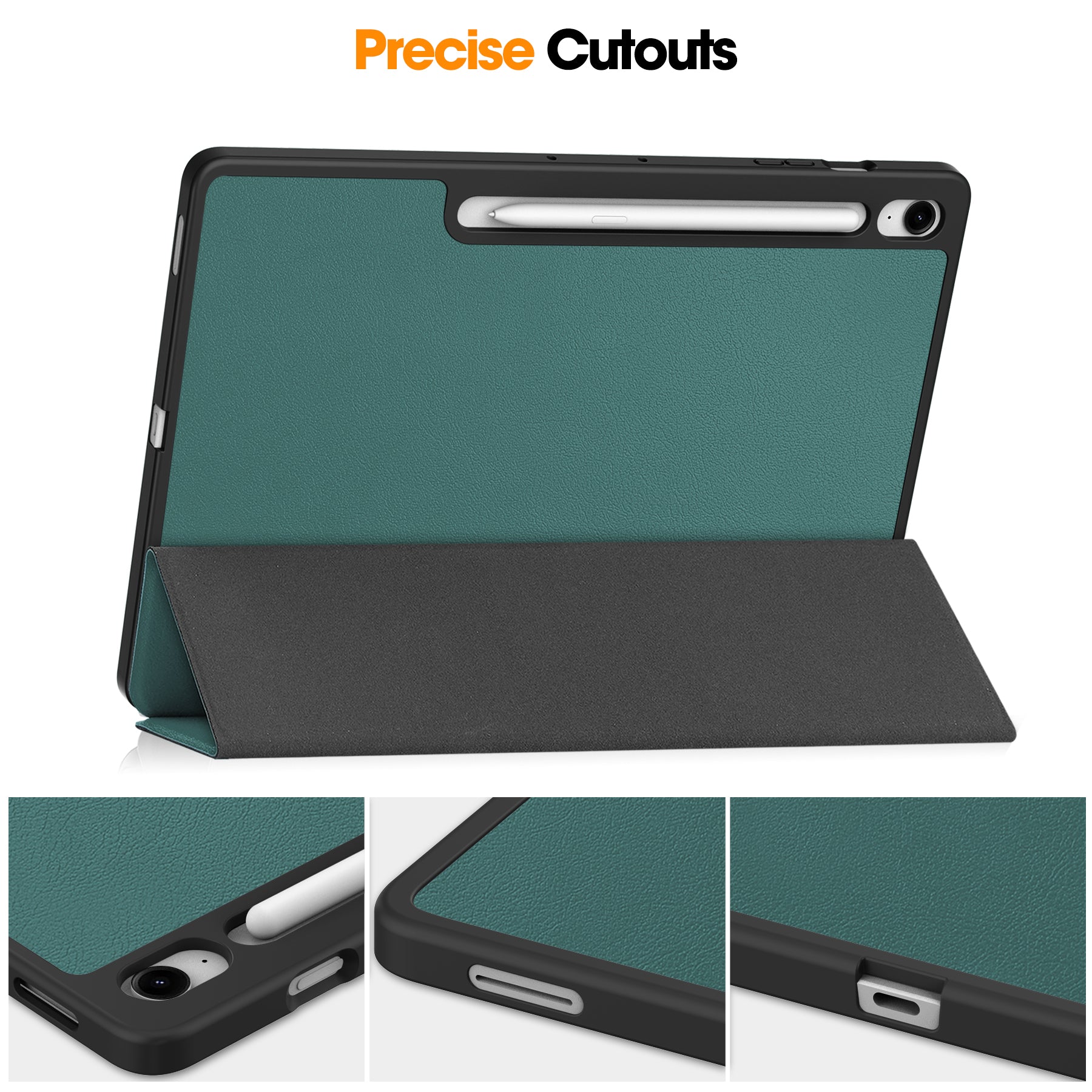 Samsung Tab S10FE Plus X620 Tri Fold Pen Holder Case [Teal]