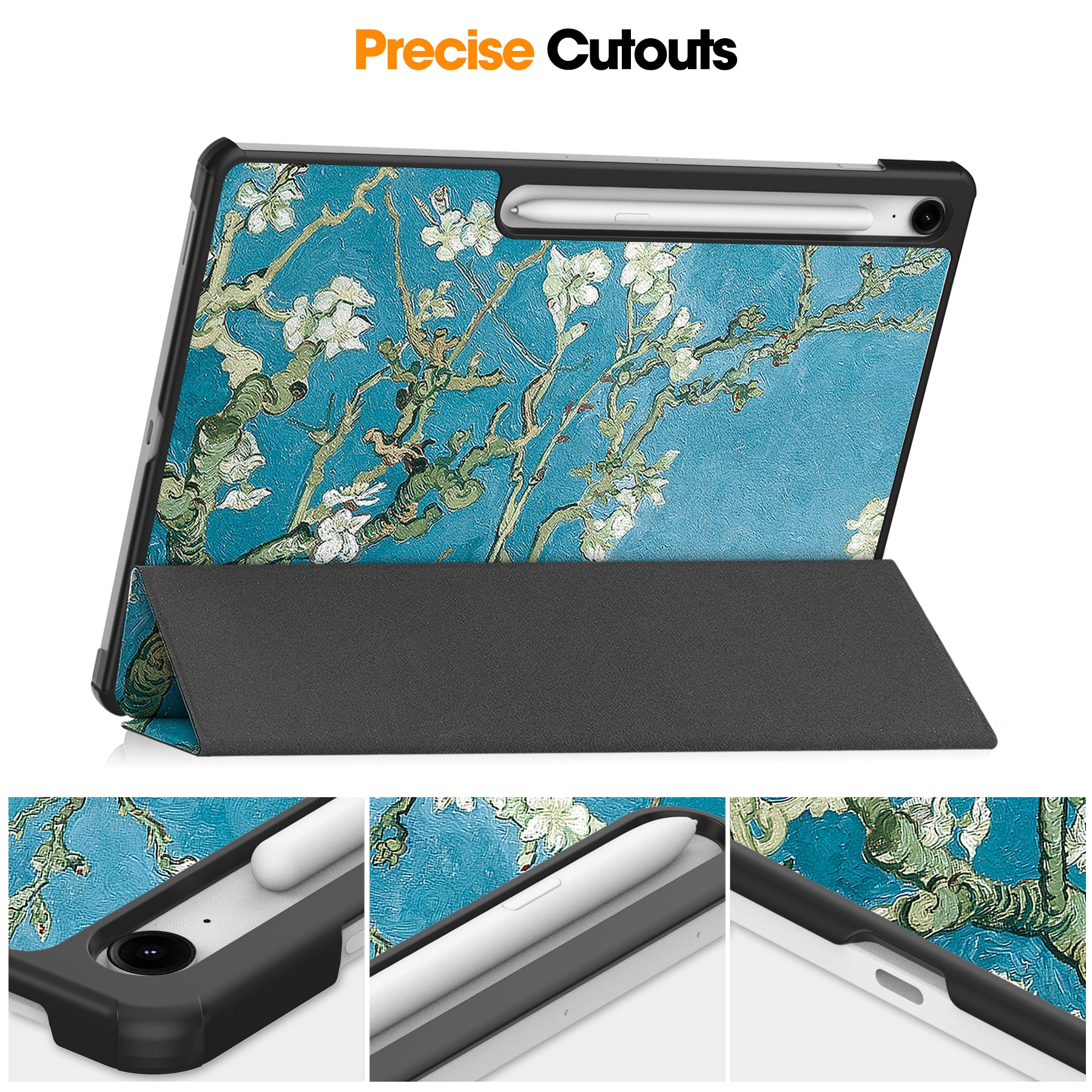Samsung Tab S10FE Plus X620 Designer Tri-Fold Case [Plum Tree]