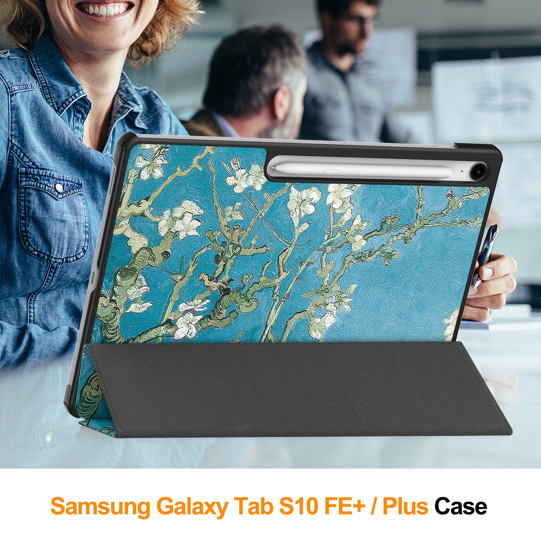 Samsung Tab S10FE Plus X620 Designer Tri-Fold Case [Plum Tree]