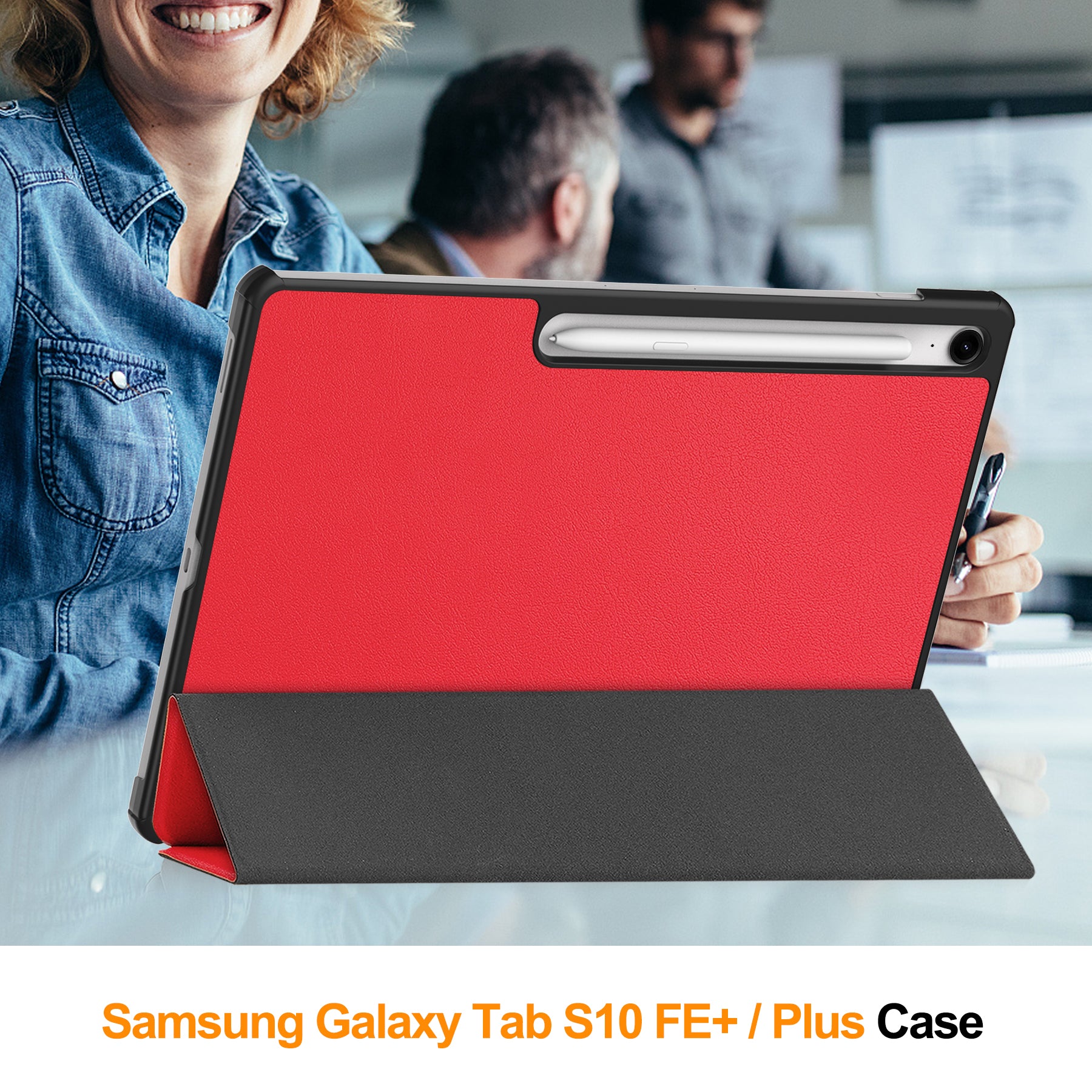 Samsung Tab S10FE Plus X620 Tri-Fold Case [Red]