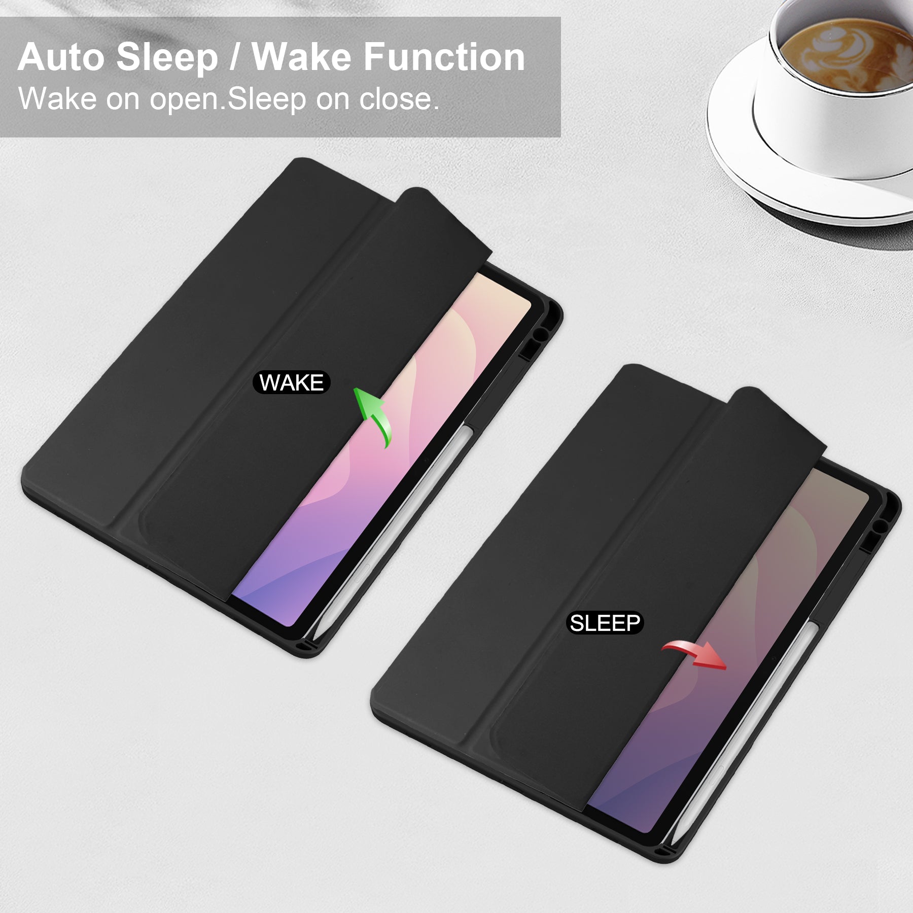 Smart Acrylic Tri-Fold Case with S Pen Holder for Samsung Galaxy Tab S11 (11" 2025) [Black]