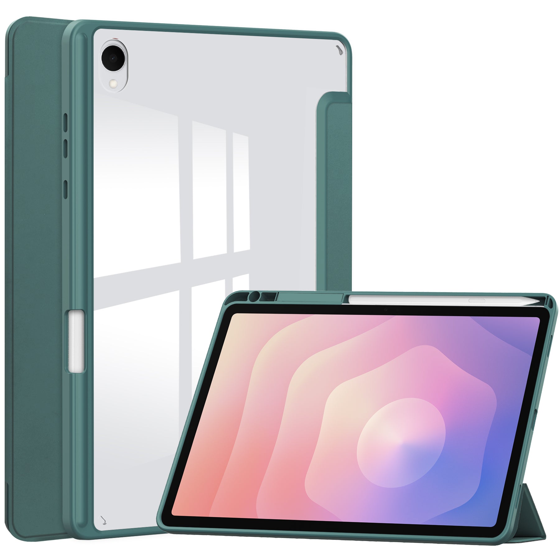 Smart Acrylic Tri-Fold Case with S Pen Holder for Samsung Galaxy Tab S11 (11" 2025) [Teal]