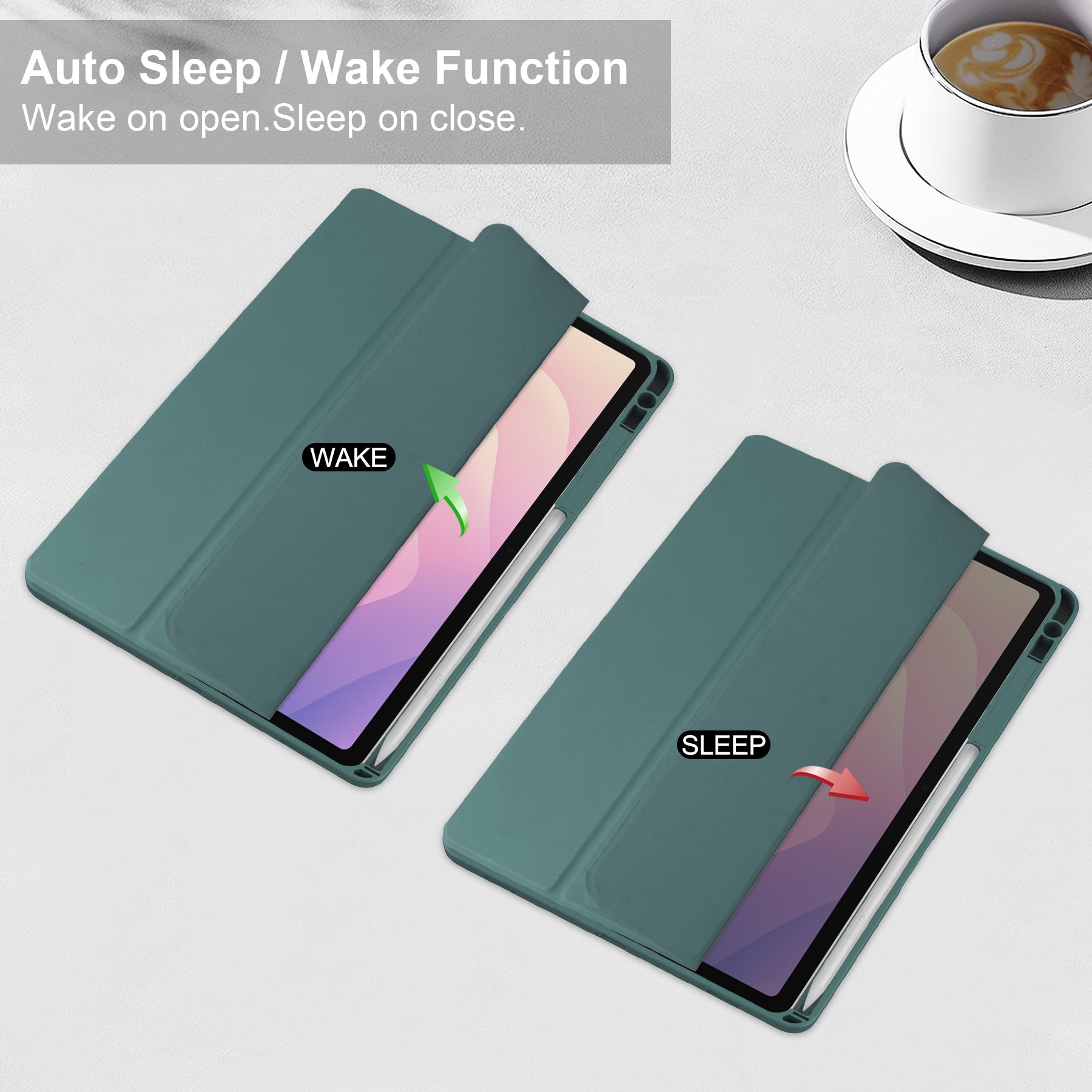 Smart Acrylic Tri-Fold Case with S Pen Holder for Samsung Galaxy Tab S11 (11" 2025) [Teal]