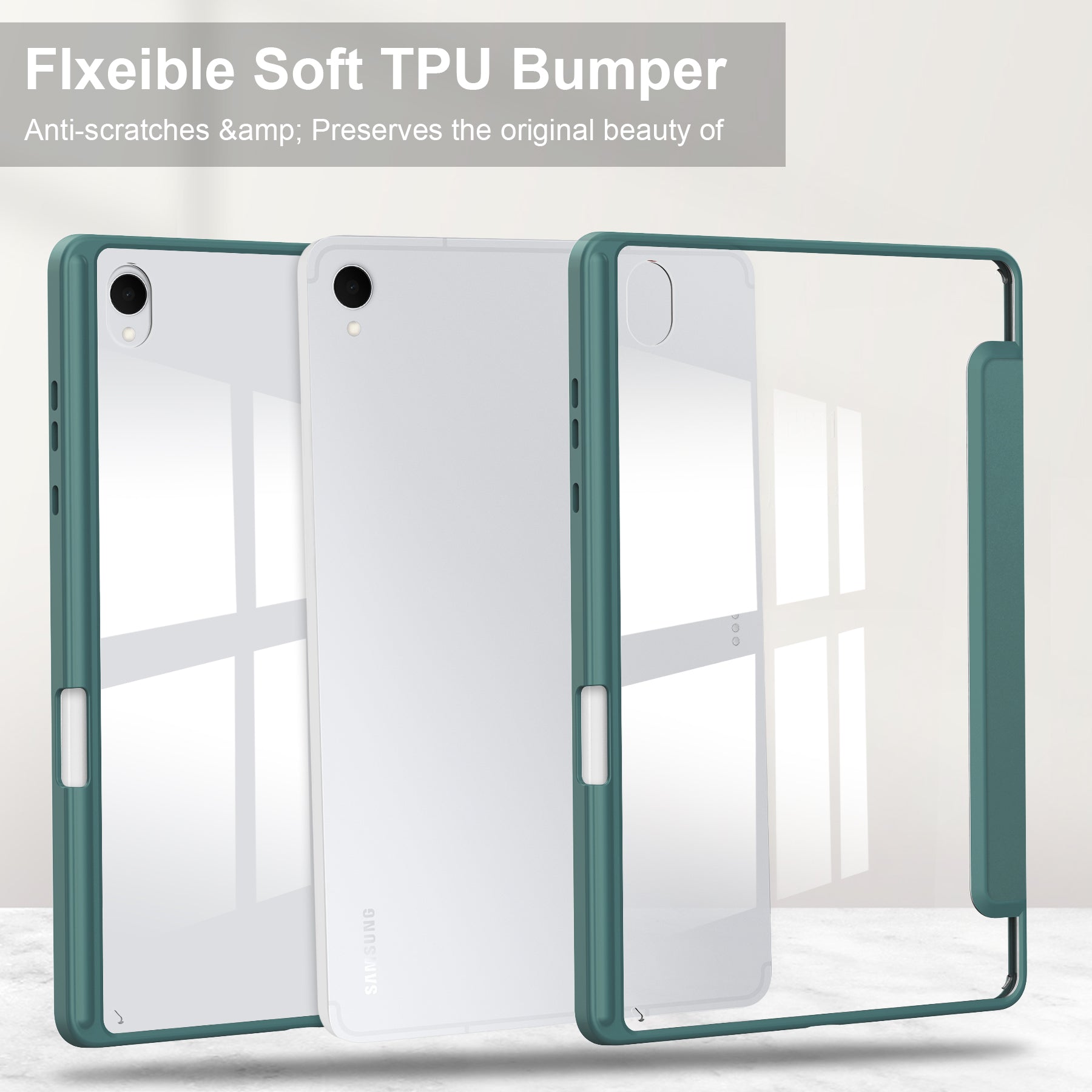 Smart Acrylic Tri-Fold Case with S Pen Holder for Samsung Galaxy Tab S11 (11" 2025) [Teal]