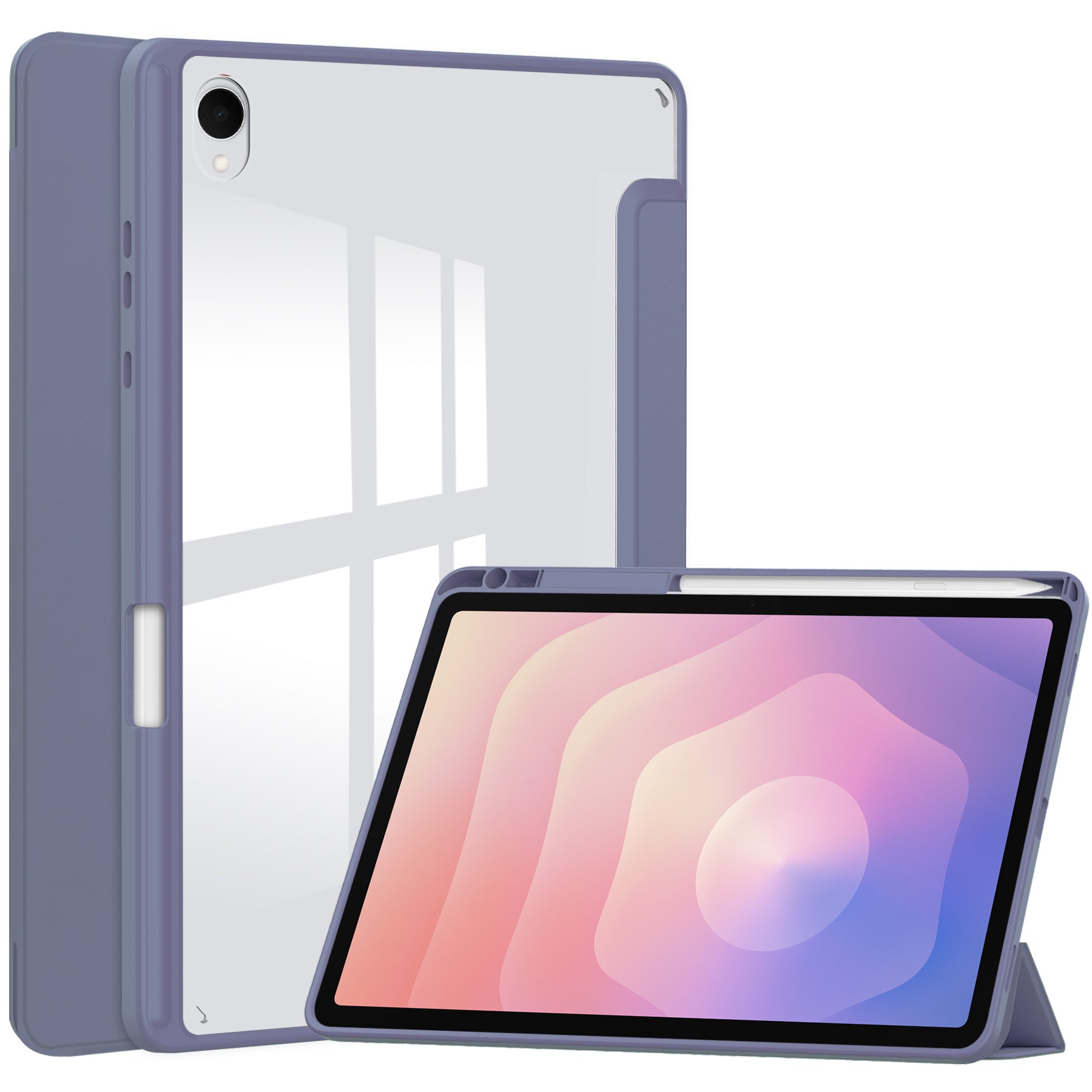 Smart Acrylic Tri-Fold Case with S Pen Holder for Samsung Galaxy Tab S11 (11" 2025) [Lavender]