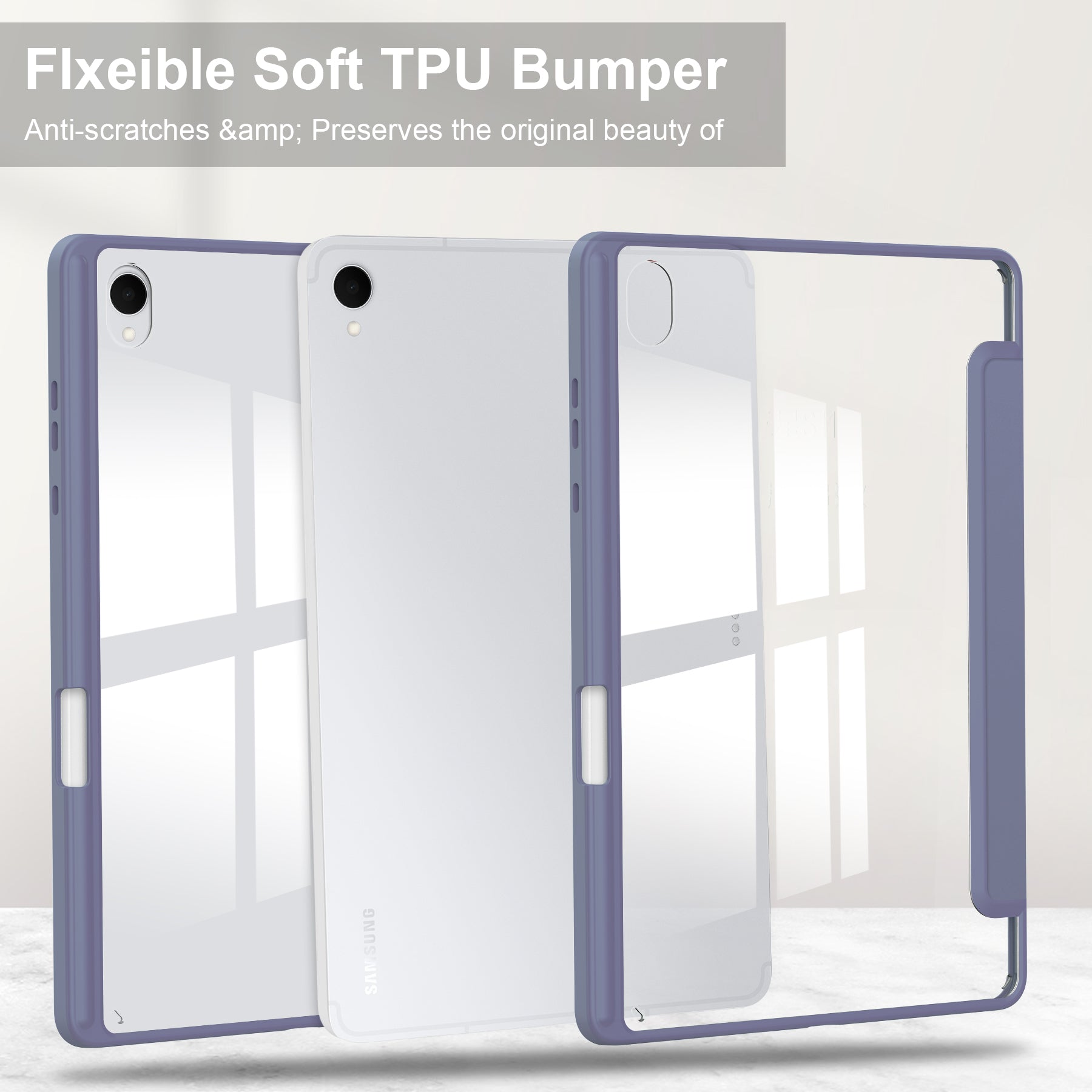 Smart Acrylic Tri-Fold Case with S Pen Holder for Samsung Galaxy Tab S11 (11" 2025) [Lavender]