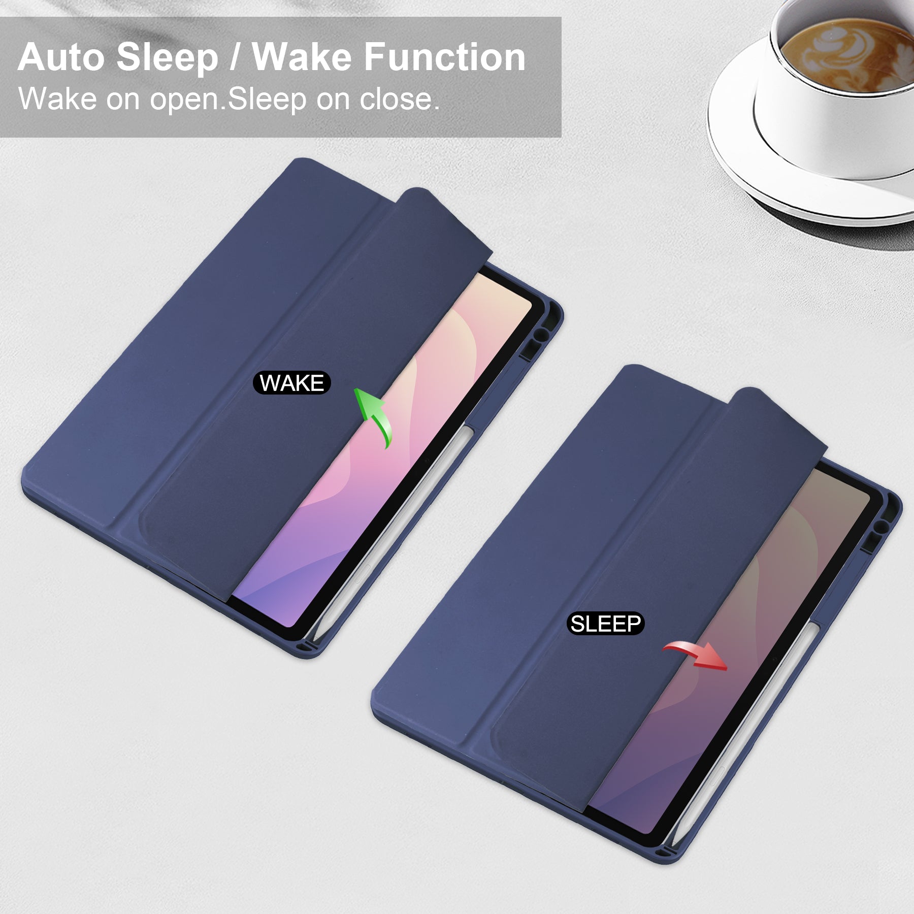 Smart Acrylic Tri-Fold Case with S Pen Holder for Samsung Galaxy Tab S11 (11" 2025) [Navy]