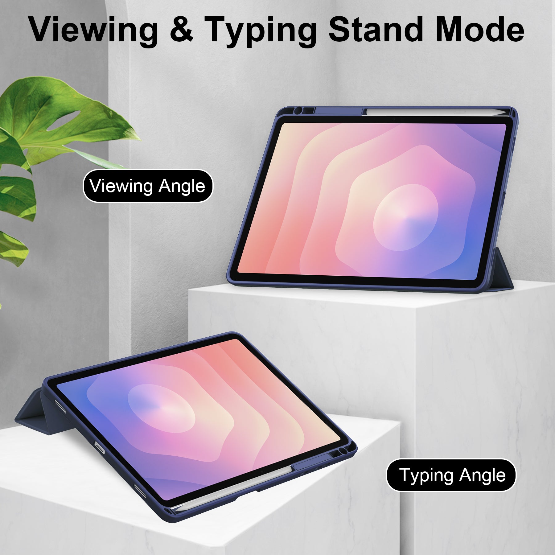 Smart Acrylic Tri-Fold Case with S Pen Holder for Samsung Galaxy Tab S11 (11" 2025) [Navy]