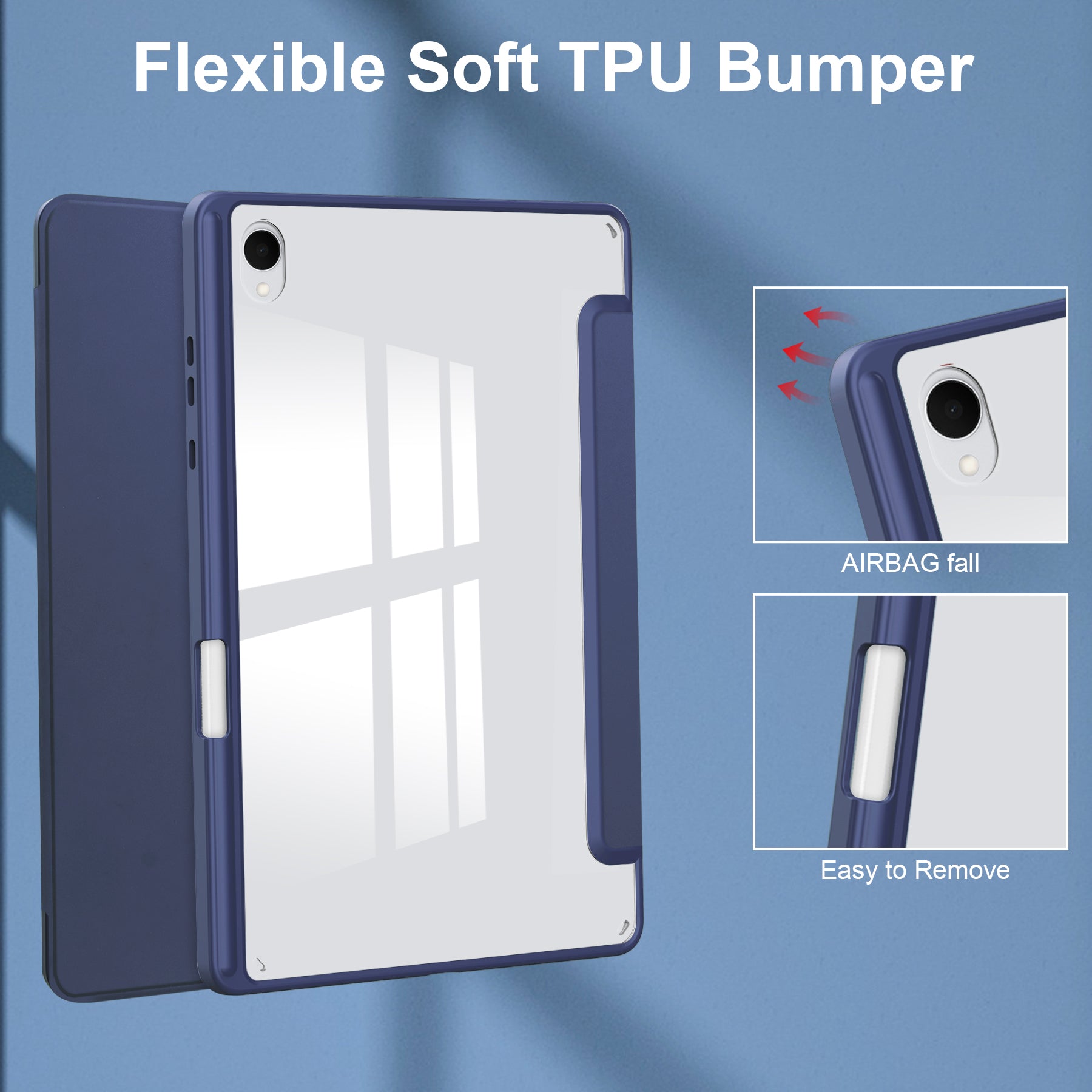 Smart Acrylic Tri-Fold Case with S Pen Holder for Samsung Galaxy Tab S11 (11" 2025) [Navy]