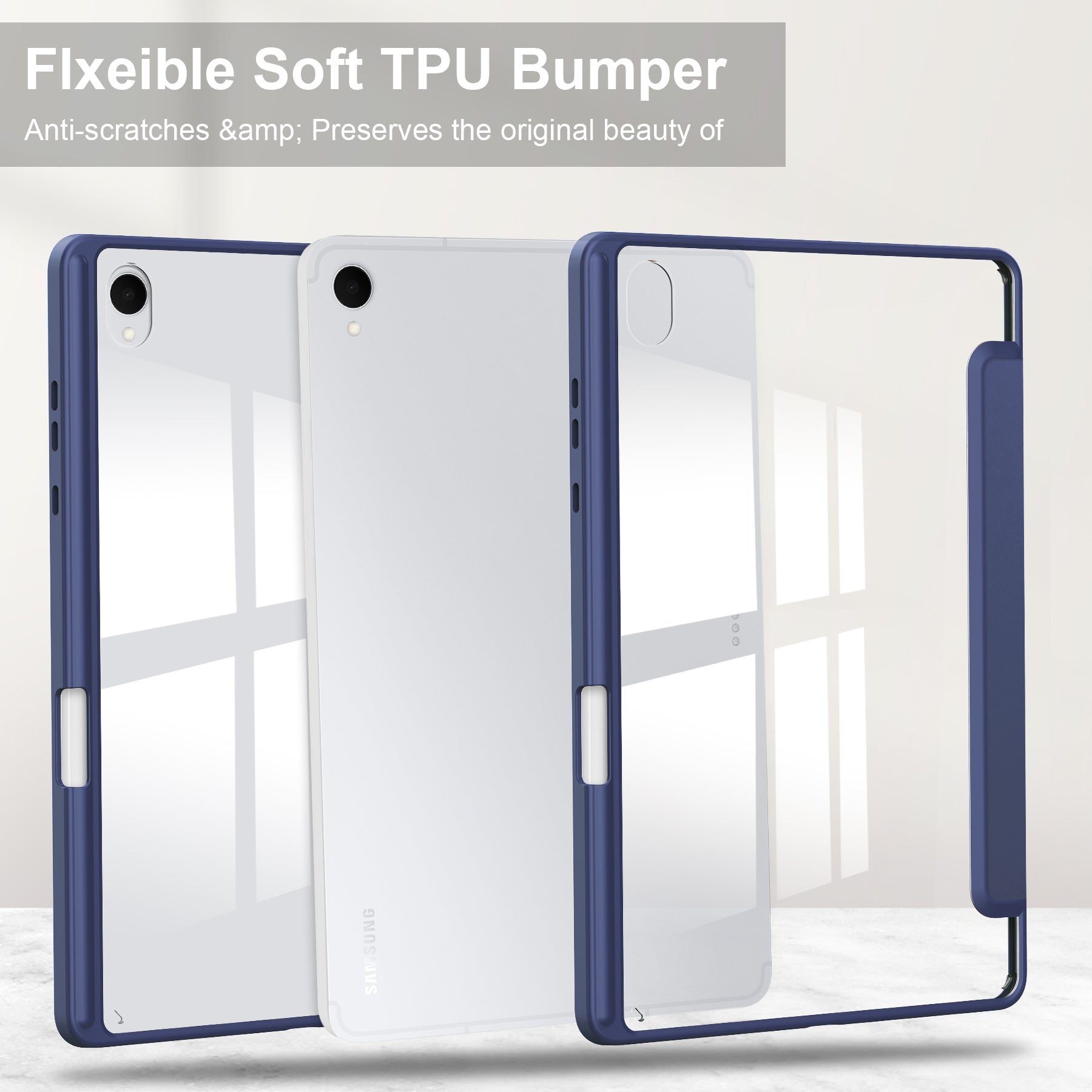 Smart Acrylic Tri-Fold Case with S Pen Holder for Samsung Galaxy Tab S11 (11" 2025) [Navy]