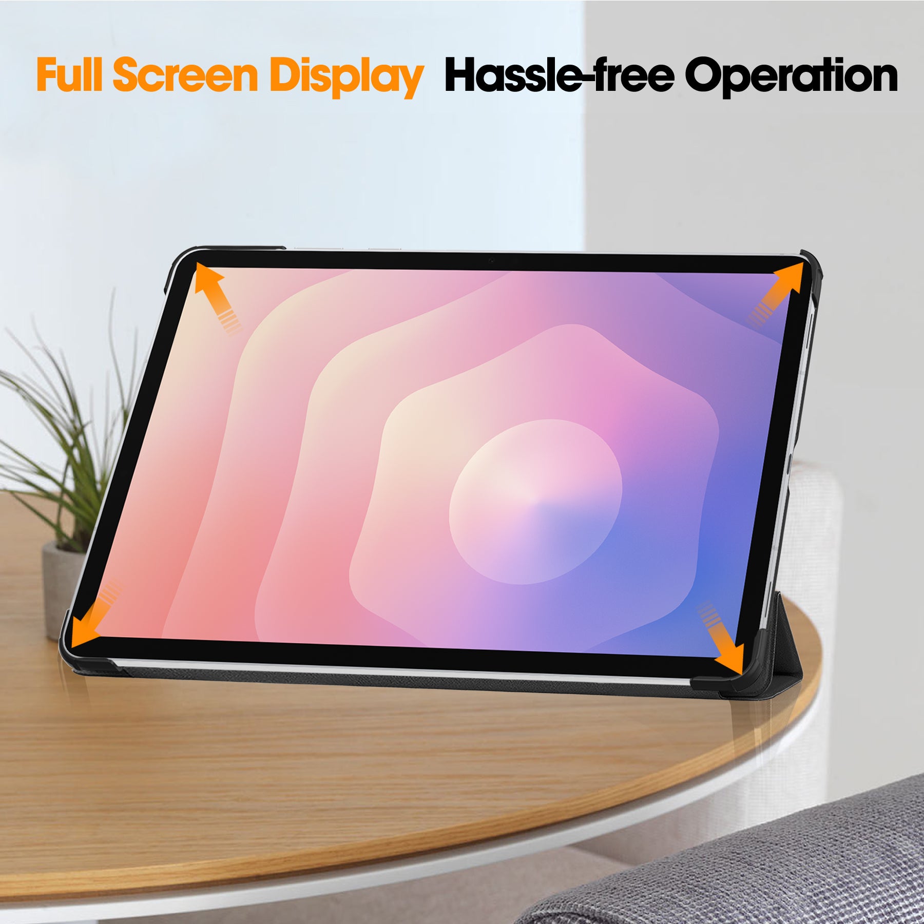 KST Tri-fold PU Leather Case for Samsung Galaxy Tab S11 [Black]