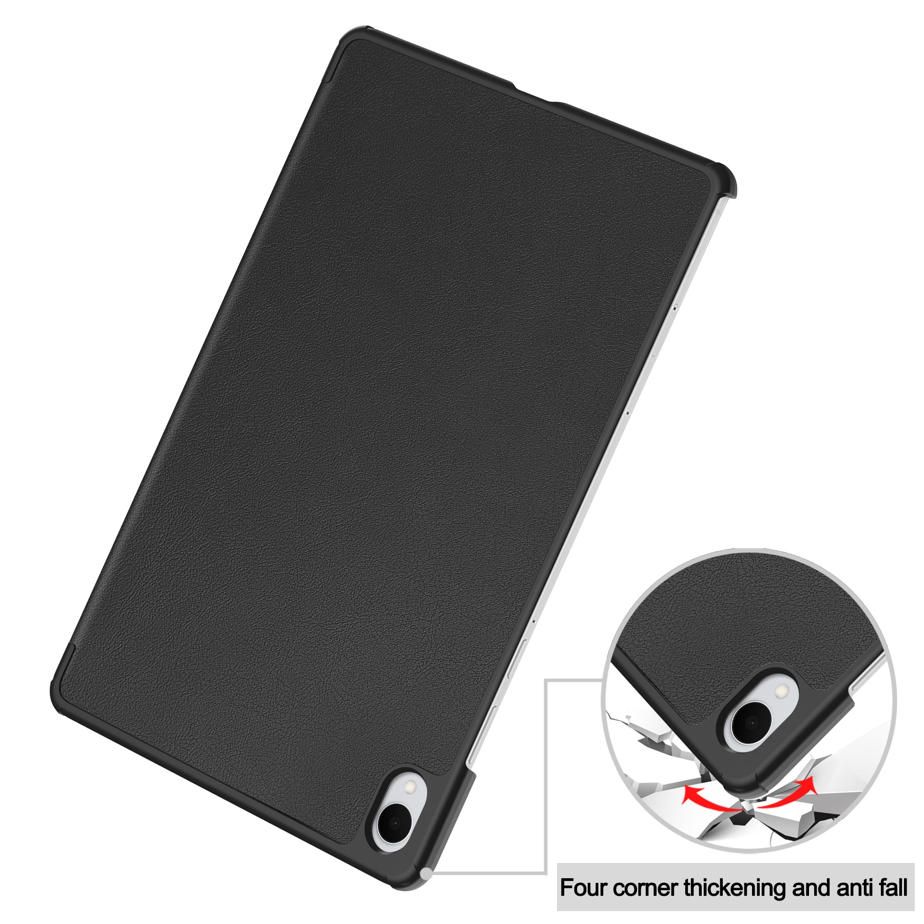 KST Tri-fold PU Leather Case for Samsung Galaxy Tab S11 [Black]