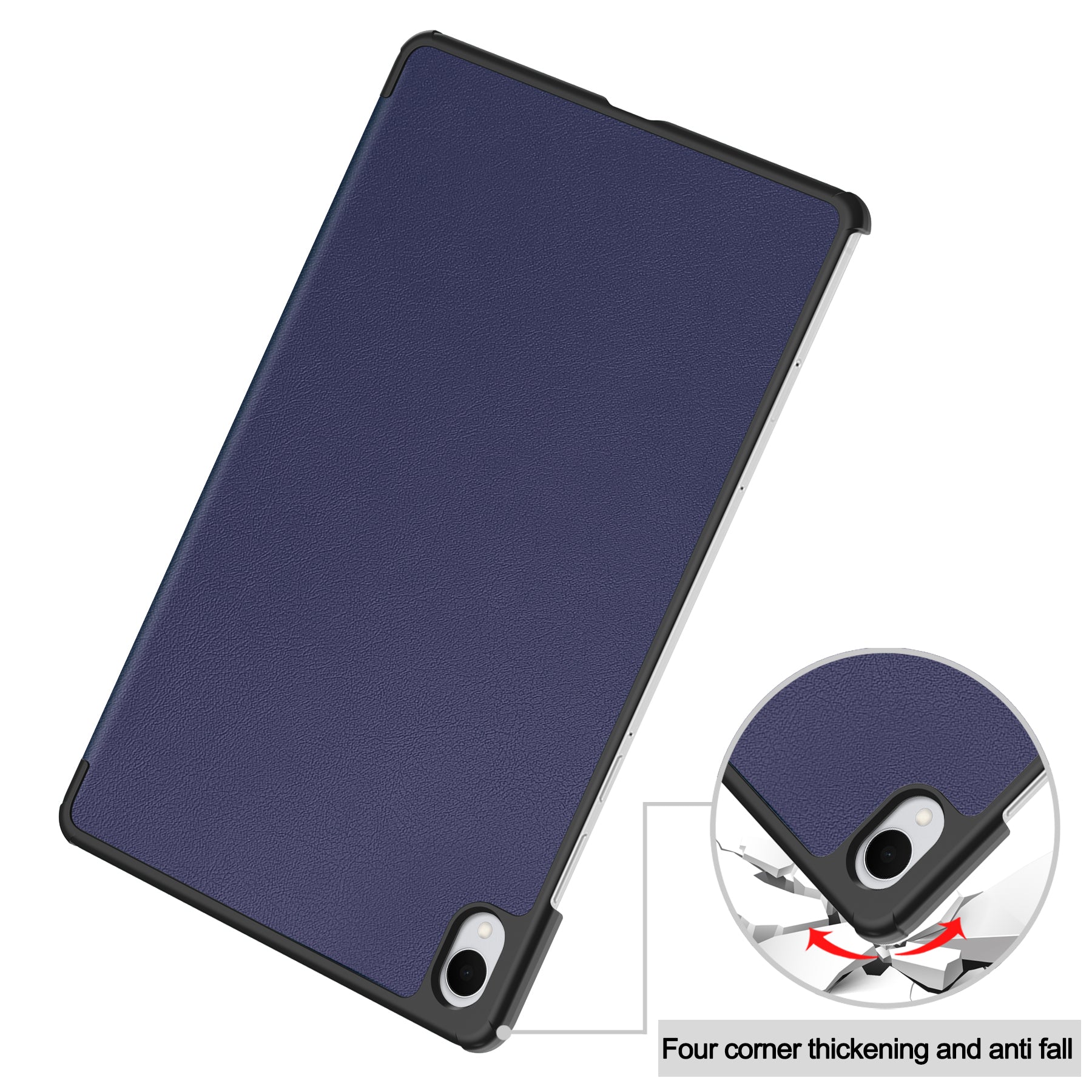 KST Tri-fold PU Leather Case for Samsung Galaxy Tab S11 [Navy]