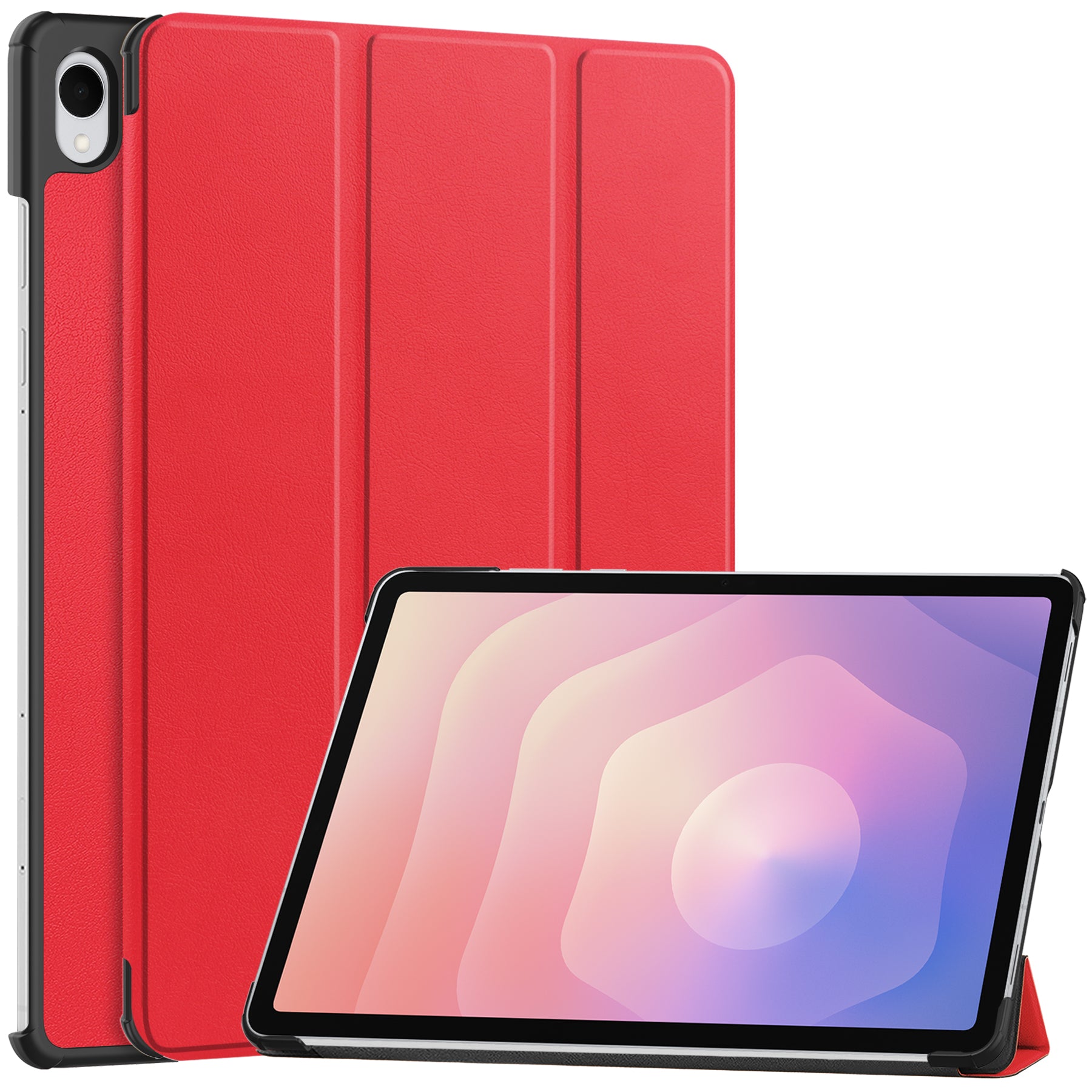 KST Tri-fold PU Leather Case for Samsung Galaxy Tab S11 [Red]