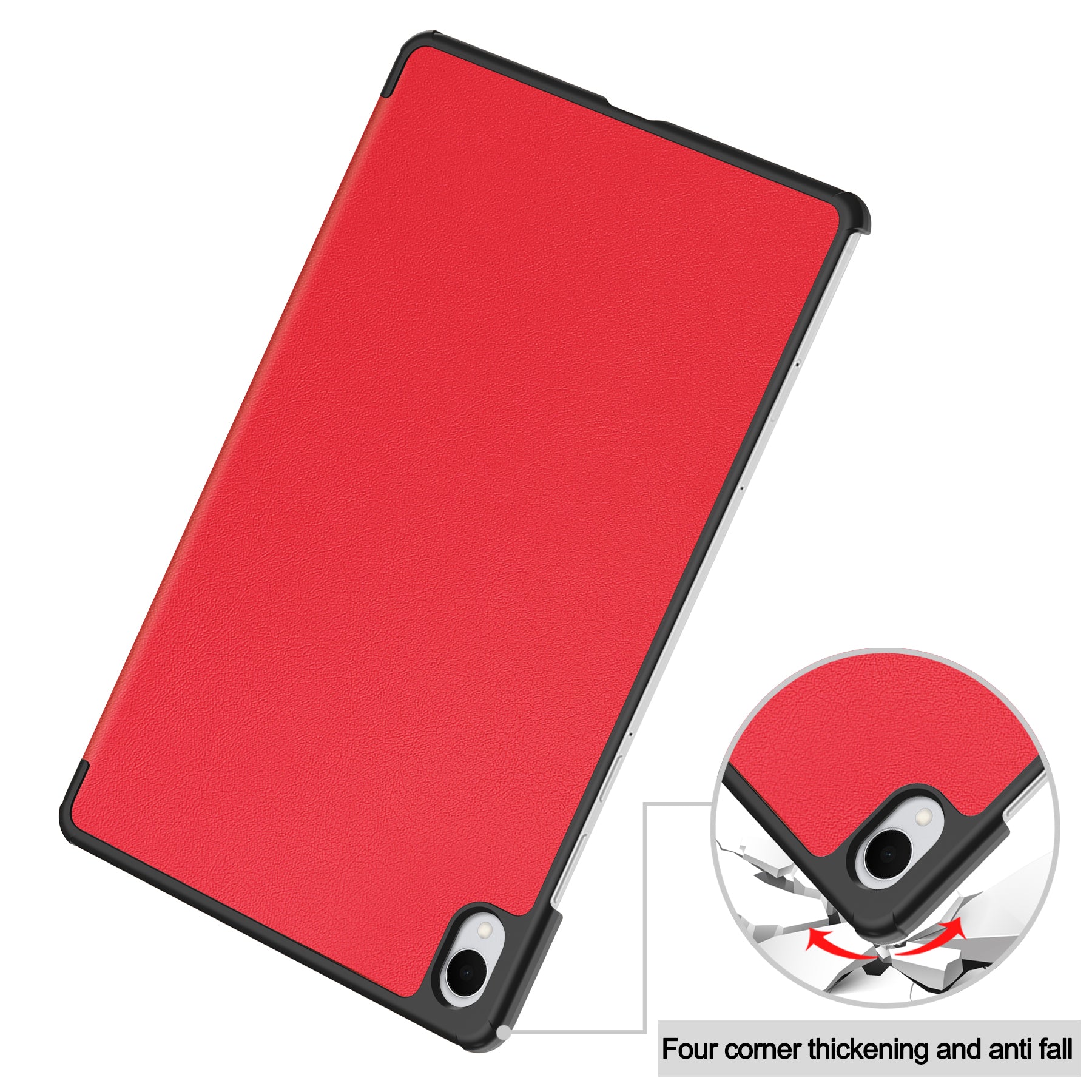 KST Tri-fold PU Leather Case for Samsung Galaxy Tab S11 [Red]