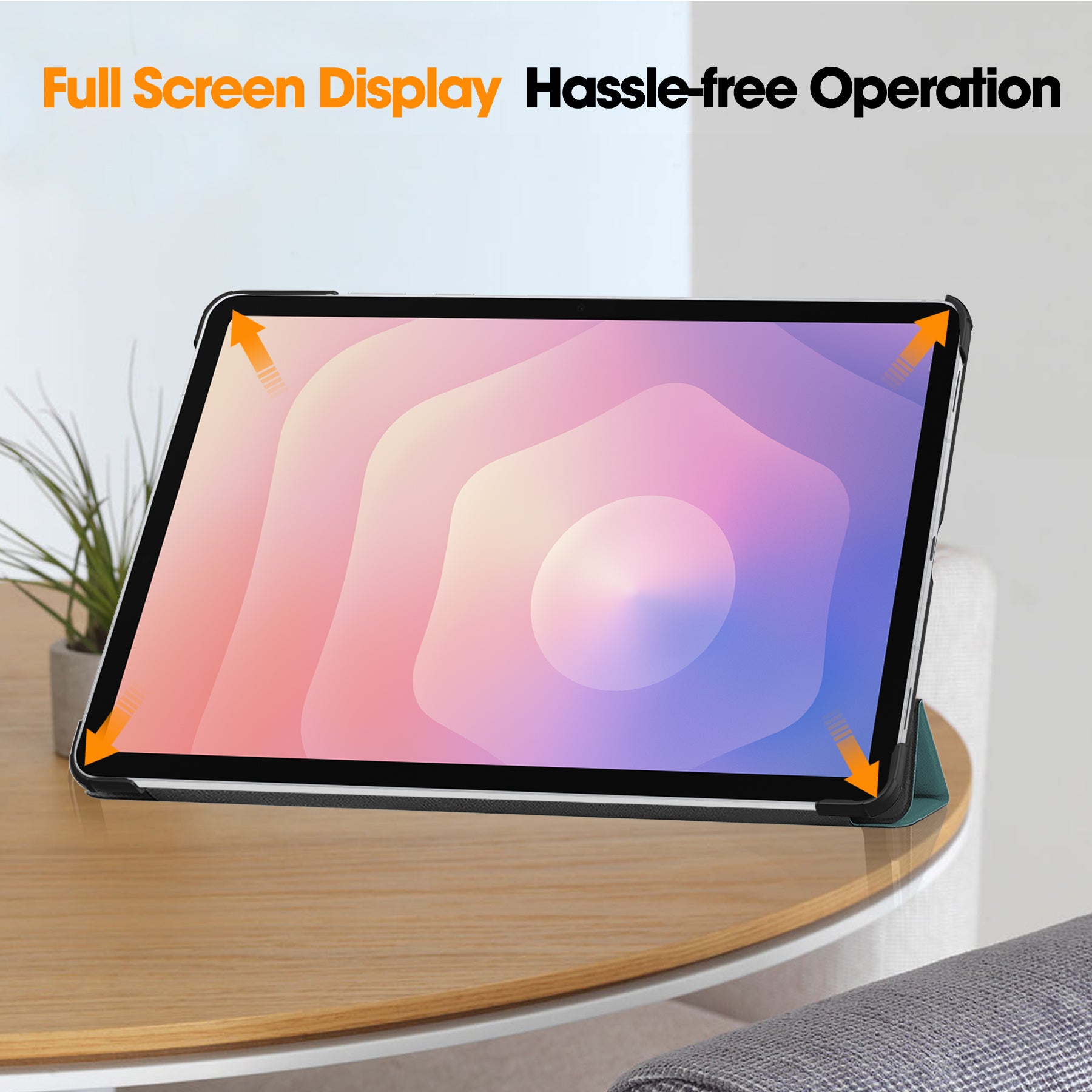 KST Tri-fold PU Leather Case for Samsung Galaxy Tab S11 [Teal]