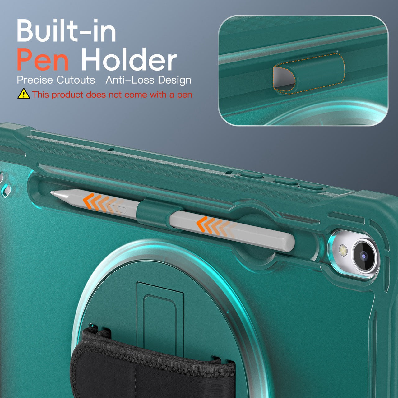 Samsung Tab S11 Rugged Case - 360° Stand, Hand & Shoulder Strap - Shockproof - Green