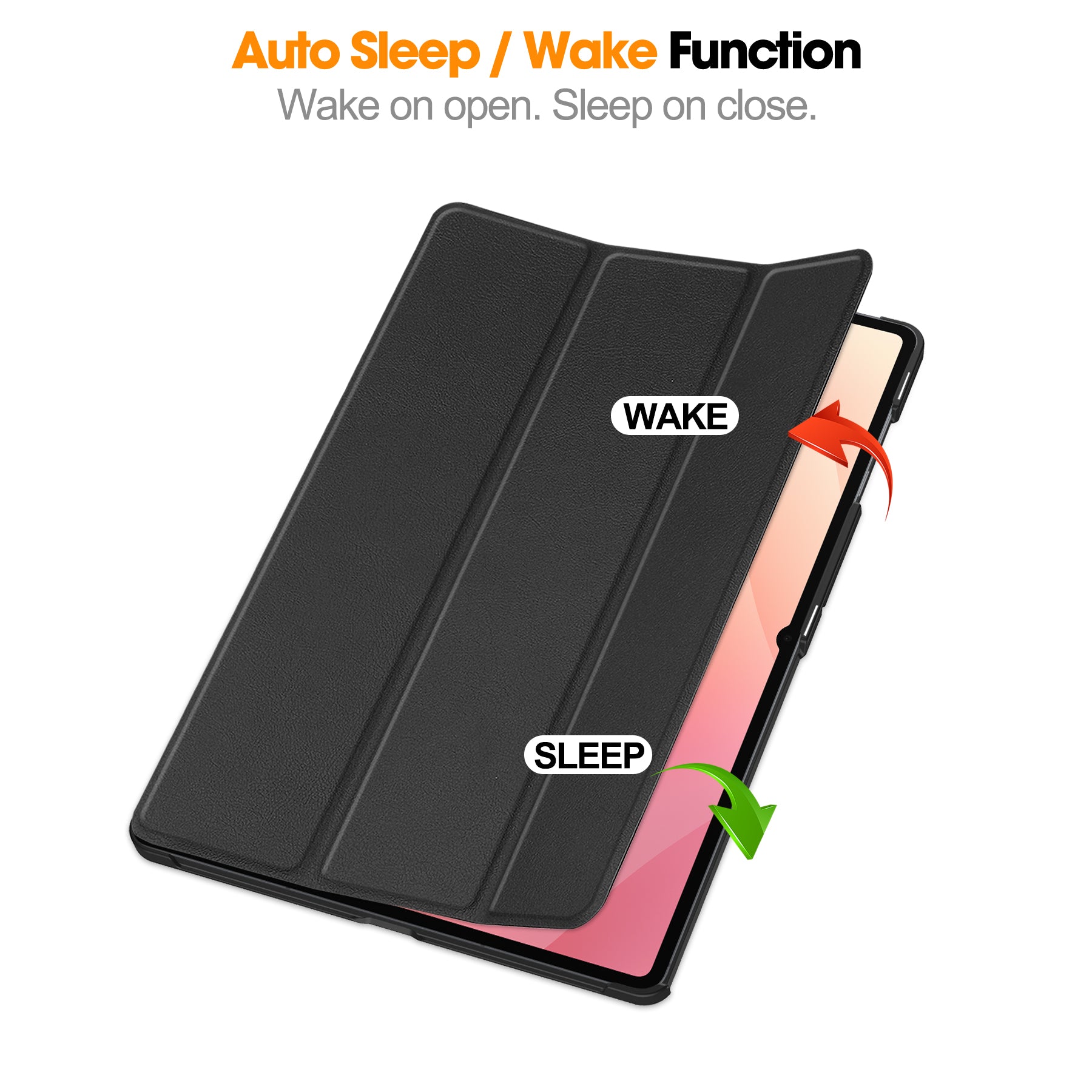 KST Tri-fold PU Leather Case for Samsung Galaxy Tab S11 Ultra [Black]