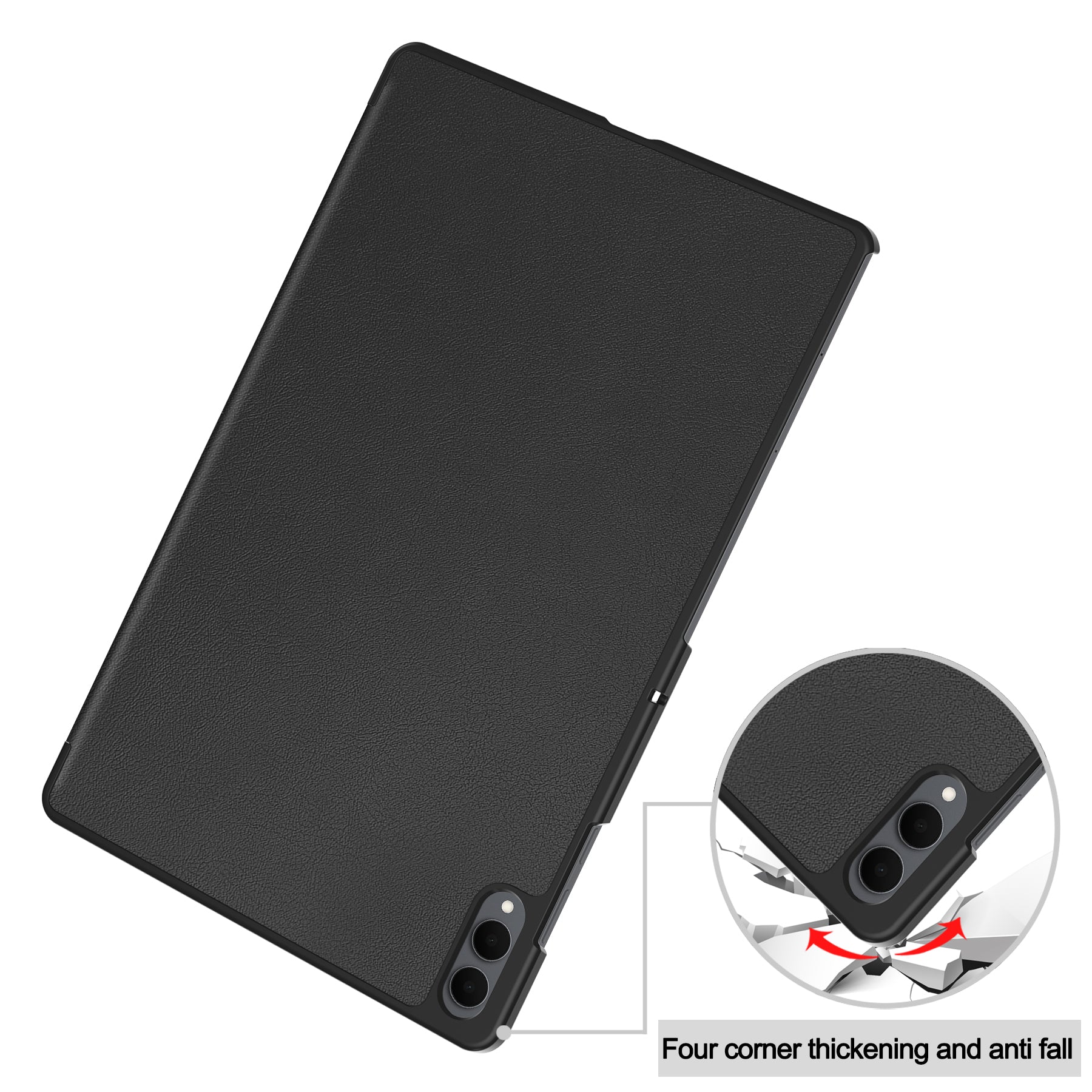 KST Tri-fold PU Leather Case for Samsung Galaxy Tab S11 Ultra [Black]
