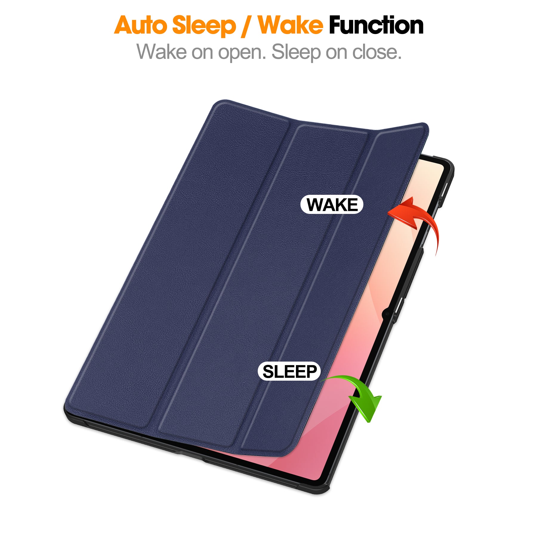 KST Tri-fold PU Leather Case for Samsung Galaxy Tab S11 Ultra [Navy]