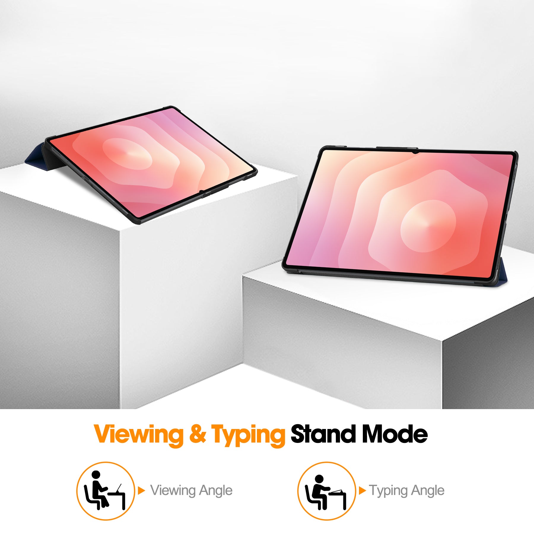 KST Tri-fold PU Leather Case for Samsung Galaxy Tab S11 Ultra [Navy]