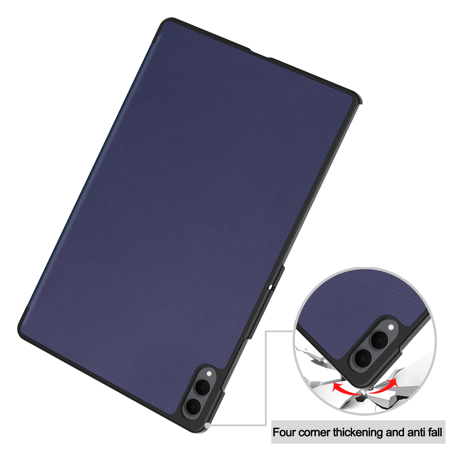 KST Tri-fold PU Leather Case for Samsung Galaxy Tab S11 Ultra [Navy]