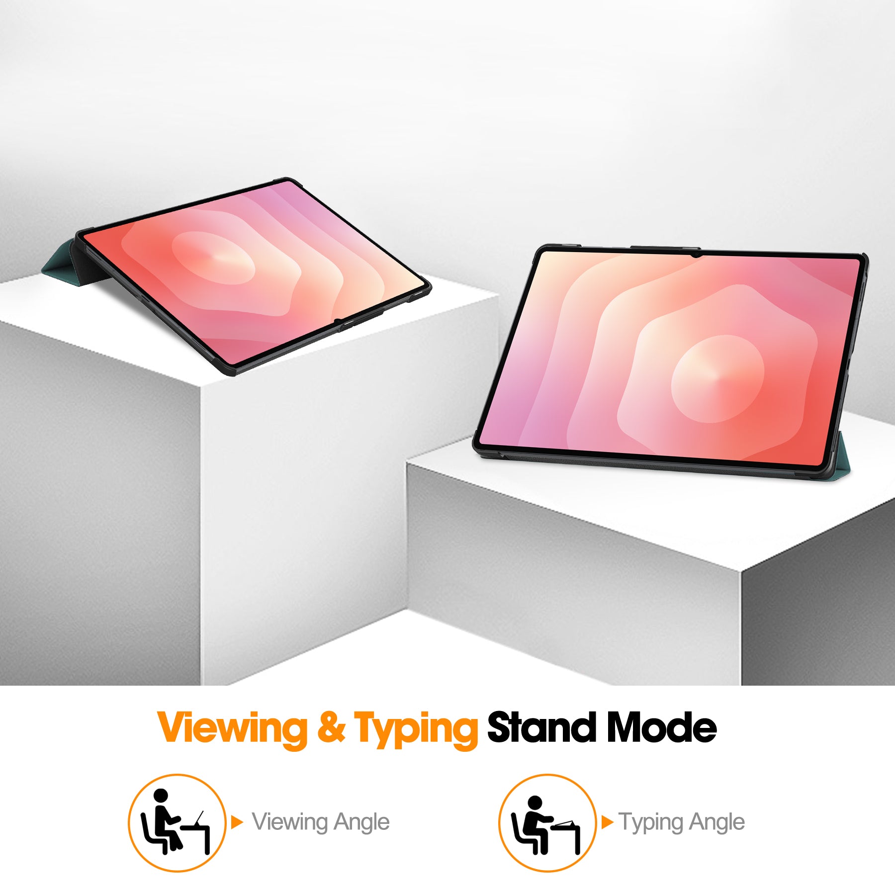 KST Tri-fold PU Leather Case for Samsung Galaxy Tab S11 Ultra [Teal]