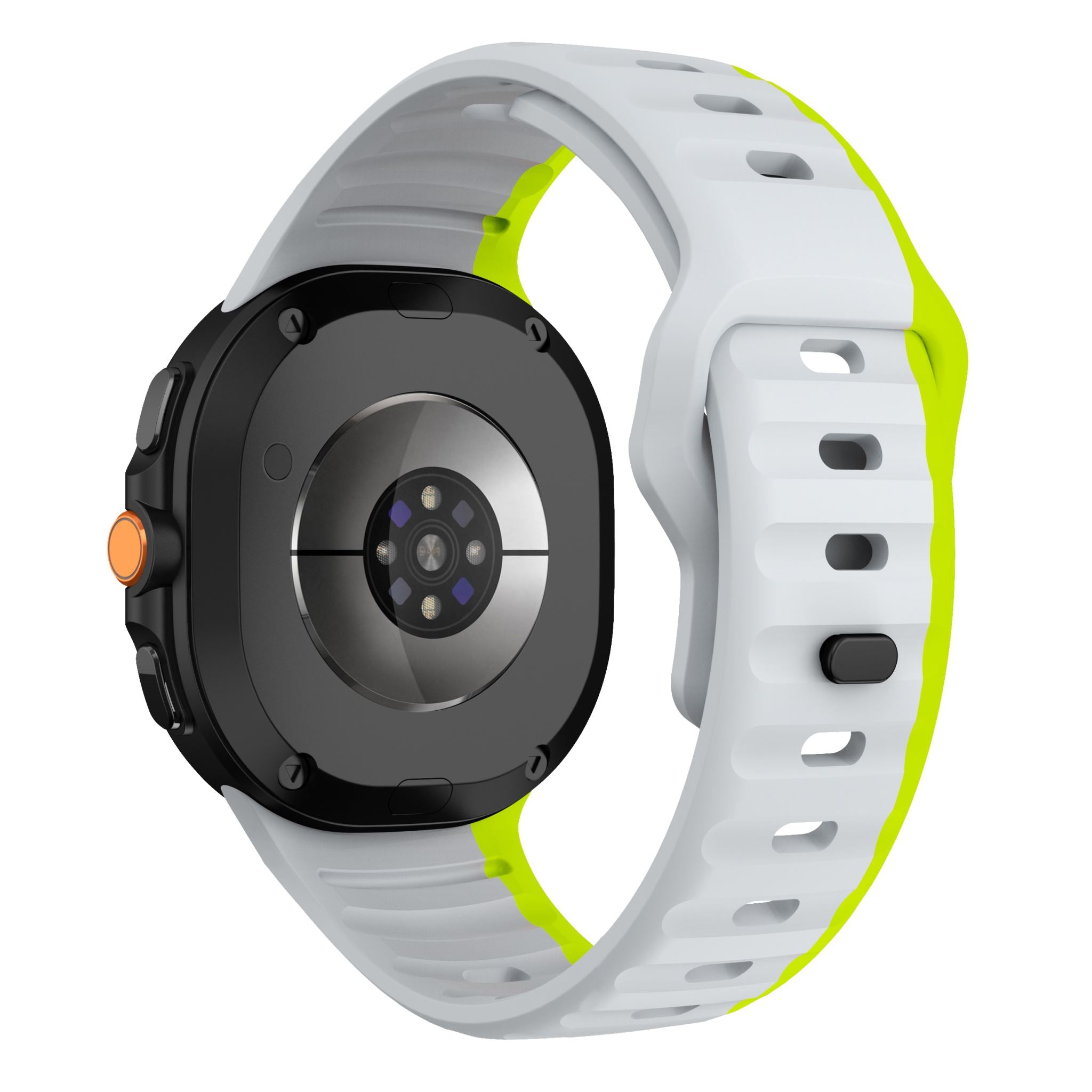 Two-Tone Wave Silicone Sport Band for Samsung Galaxy Watch 8 (40 / 44 mm) [Grey/Green]