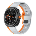Two-Tone Wave Silicone Sport Band for Samsung Galaxy Watch 8 (40 / 44 mm) [Grey/Orange] - Grey/Orange
