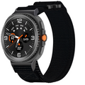 Nylon Sport Band with Hook-and-Loop Fastener for Samsung Galaxy Watch 8 (40 mm / 44 mm) - Black - Black