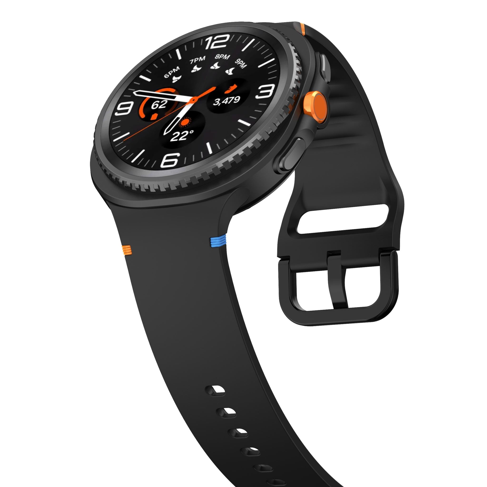 Soft Silicone Sport Band with Flat Stitch Design for Samsung Galaxy Watch 8  – Black