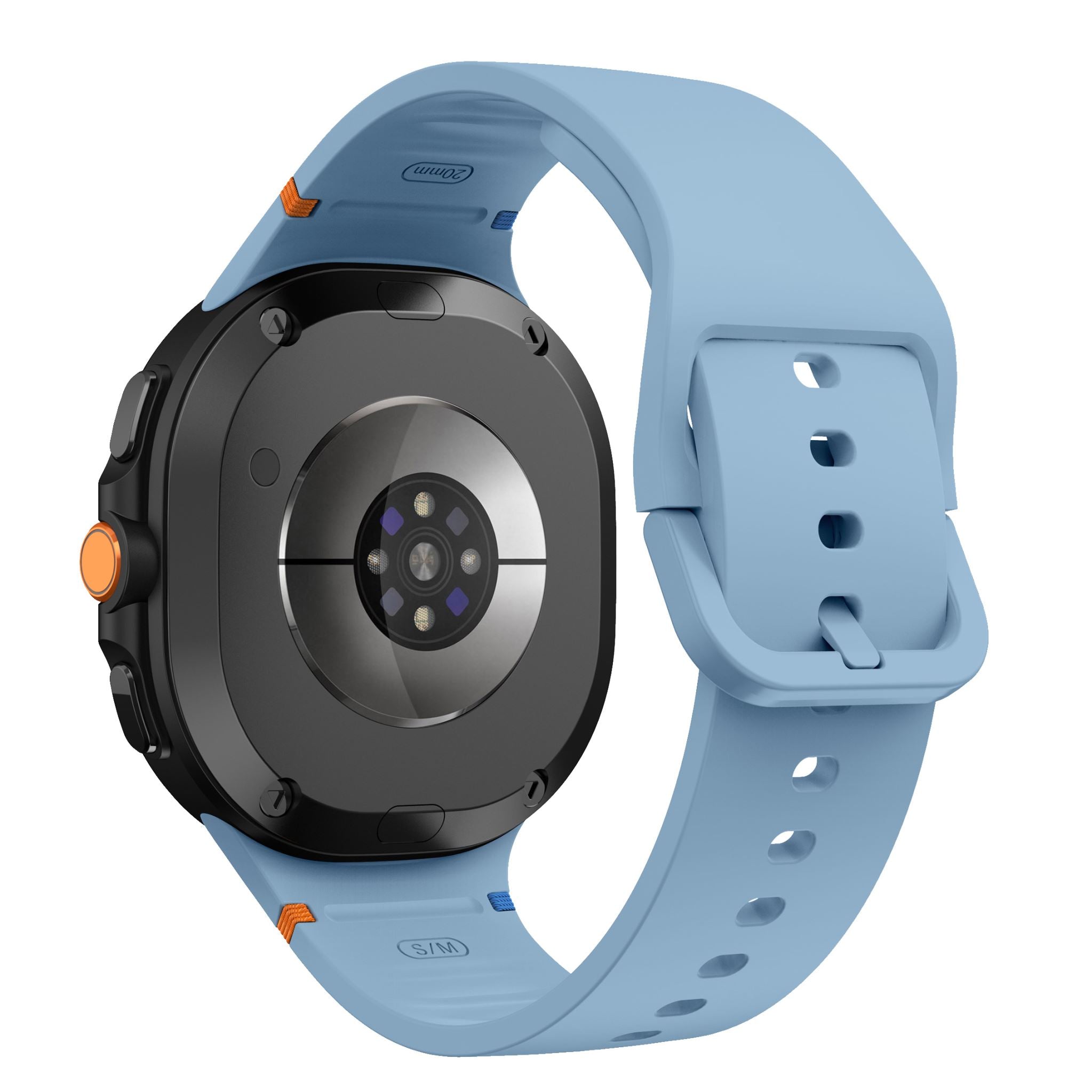 Soft Silicone Sport Band with Flat Stitch Design for Samsung Galaxy Watch 8  – Sky Blue